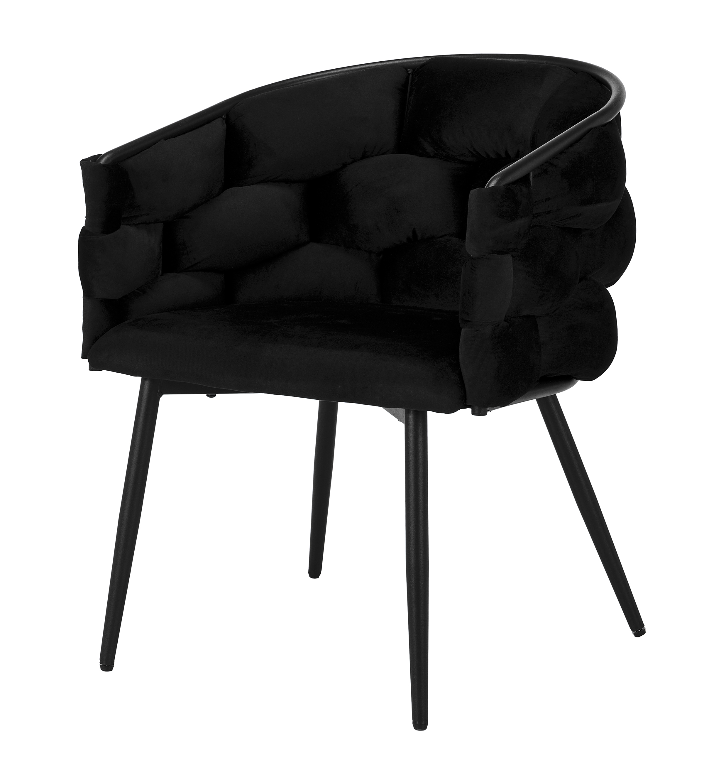 Armlehnenstuhl OMAK Samt Eisen Schwarz