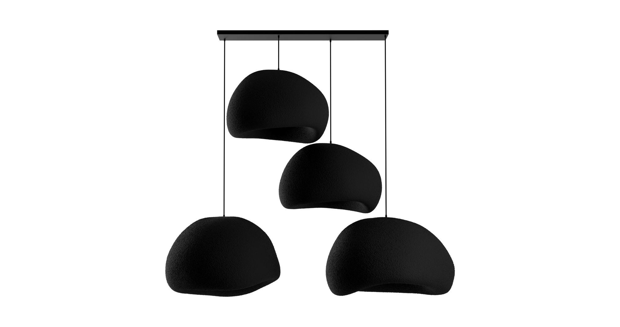 4-Flammig Wabi Sabi Yugen Pendelleuchte Schwarz