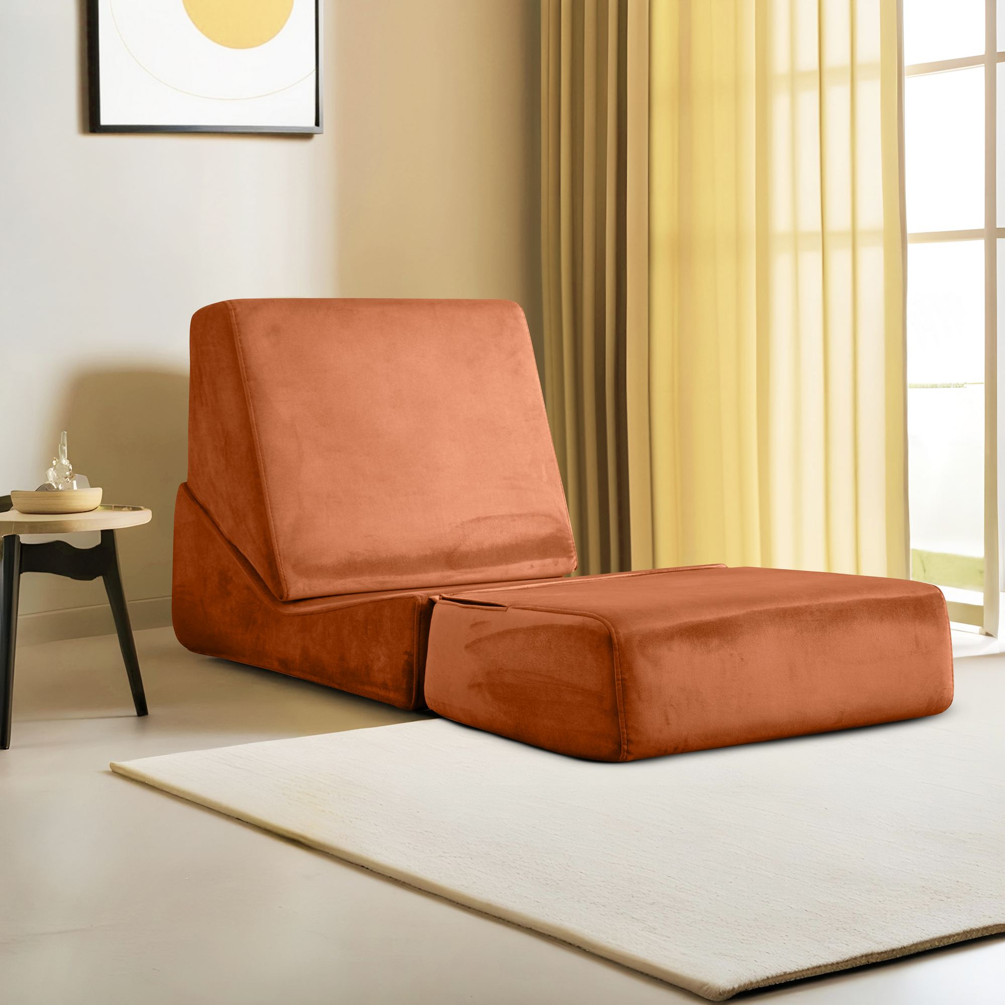 Origami Sessel Chaiselongue Umwandelbar Orange