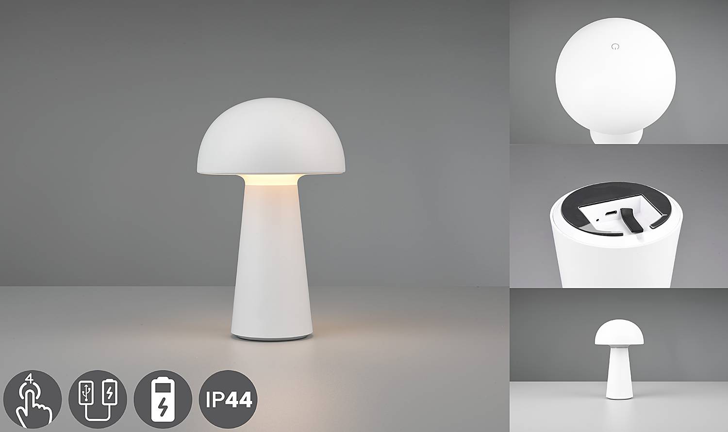 Lennon LED-Tischleuchte Polyacryl Weiß 1-flammig