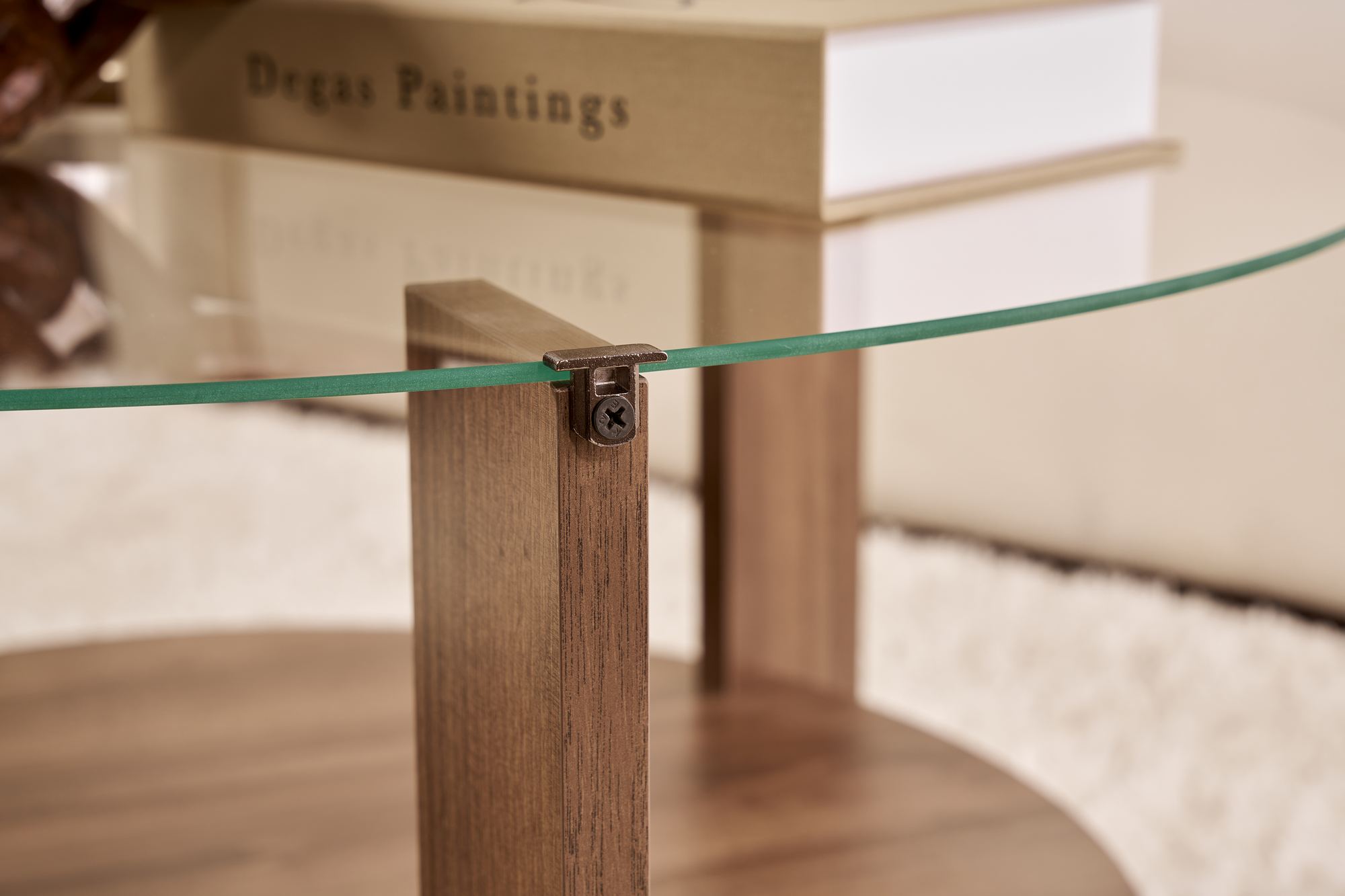 Clara Coffee table Walnut Transparent Ø75cm