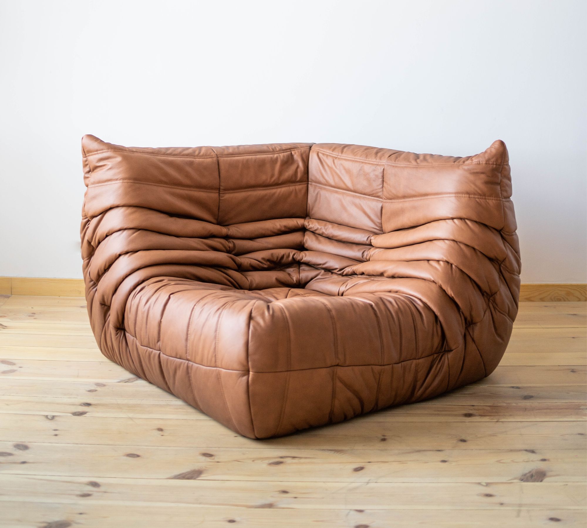 Togo Ecksofa Glattleder Folk Brown