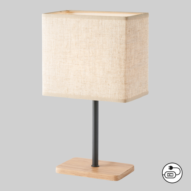 Tischleuchte Bozen Schwarz Beige