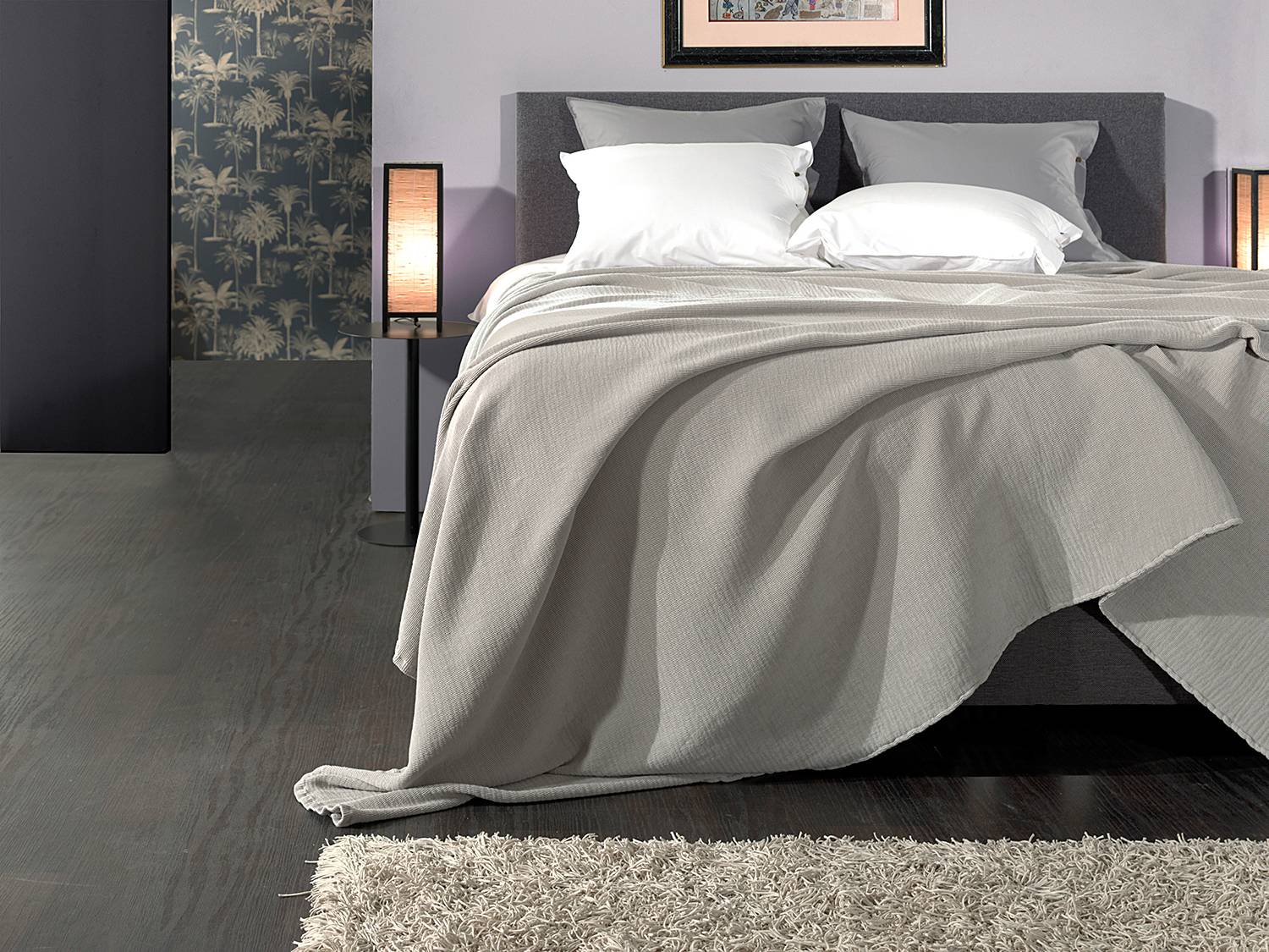 Ica Tagesdecke Baumwolle Lichtgrau 260 x 180 cm