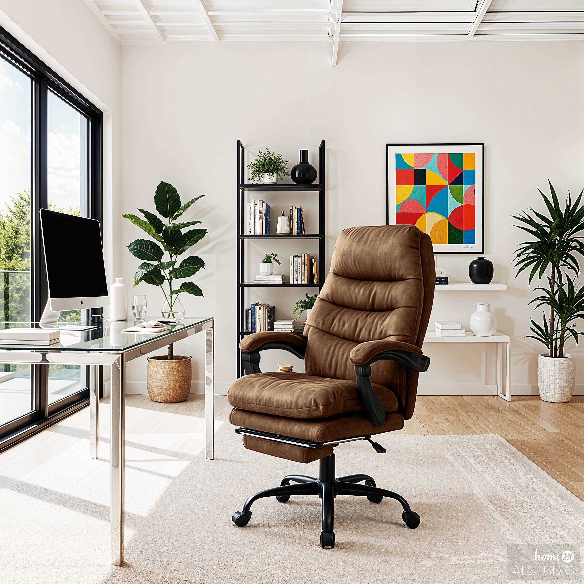 Edun Bürodrehstuhl Antiklederlook Braun