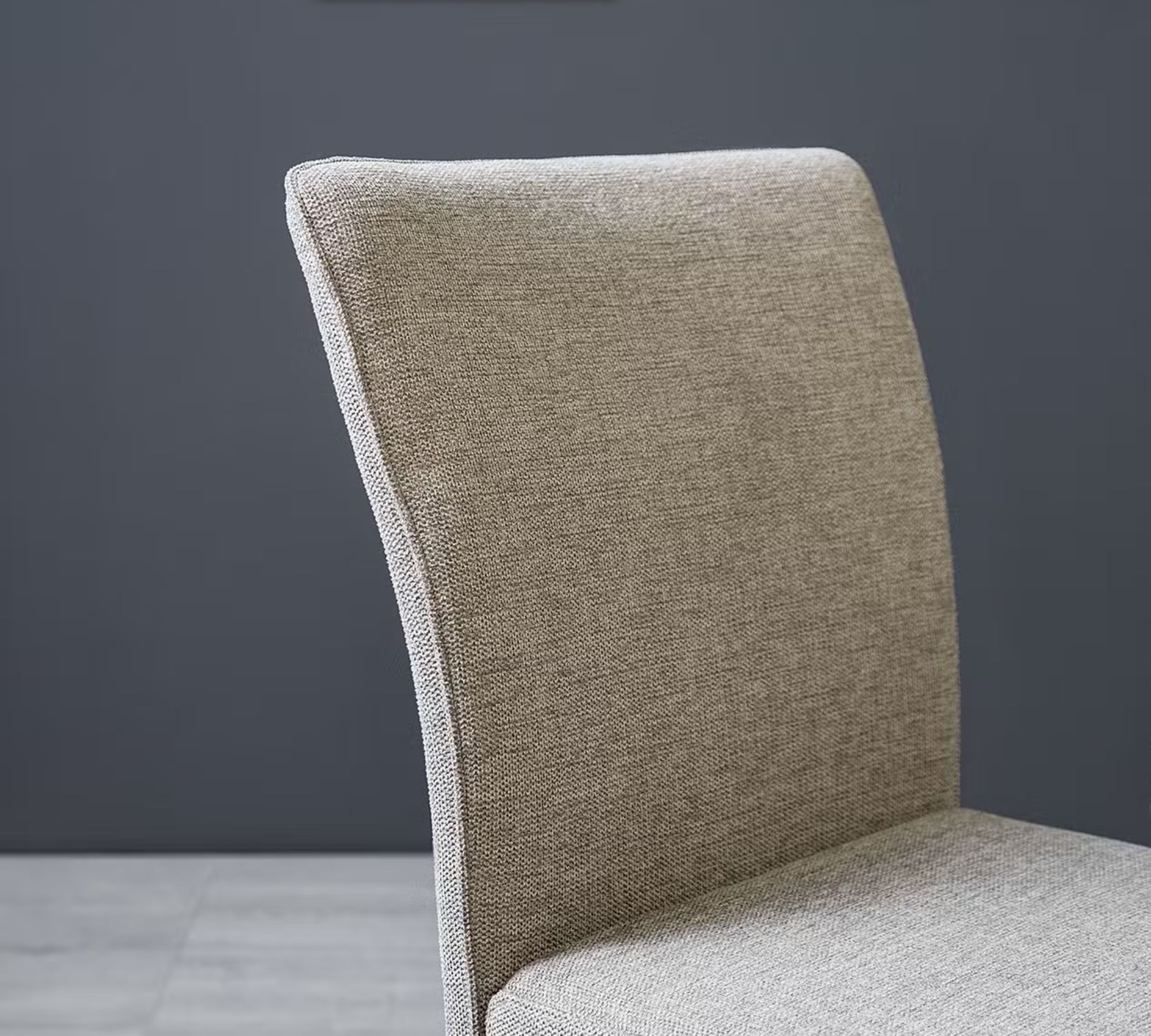 2x Esszimmerstuhl Stahl Webstoff Beige