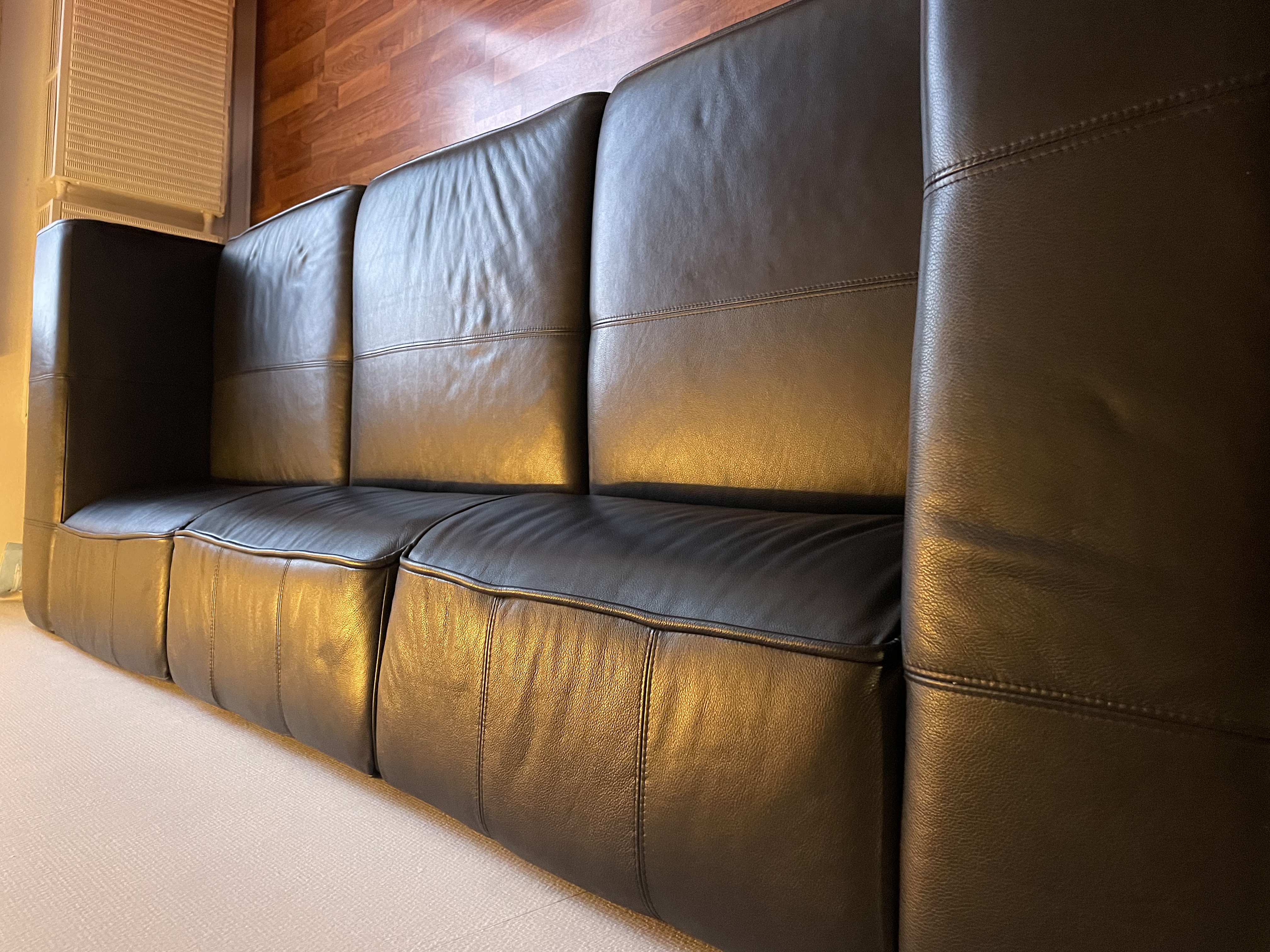 Carmo Sofa 3-Sitzer Leder Schwarz