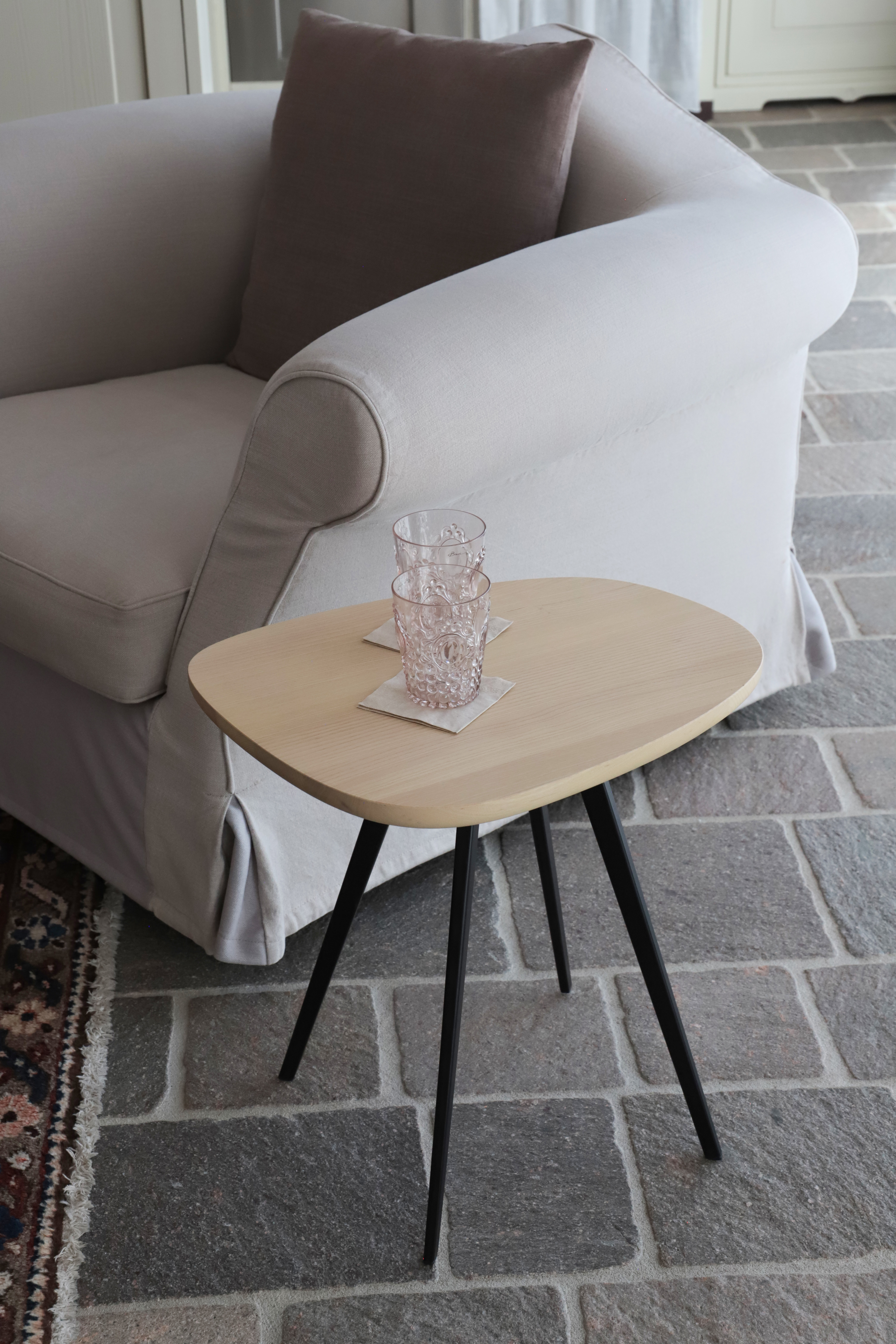 Lulo Side Table Metal Wood Black