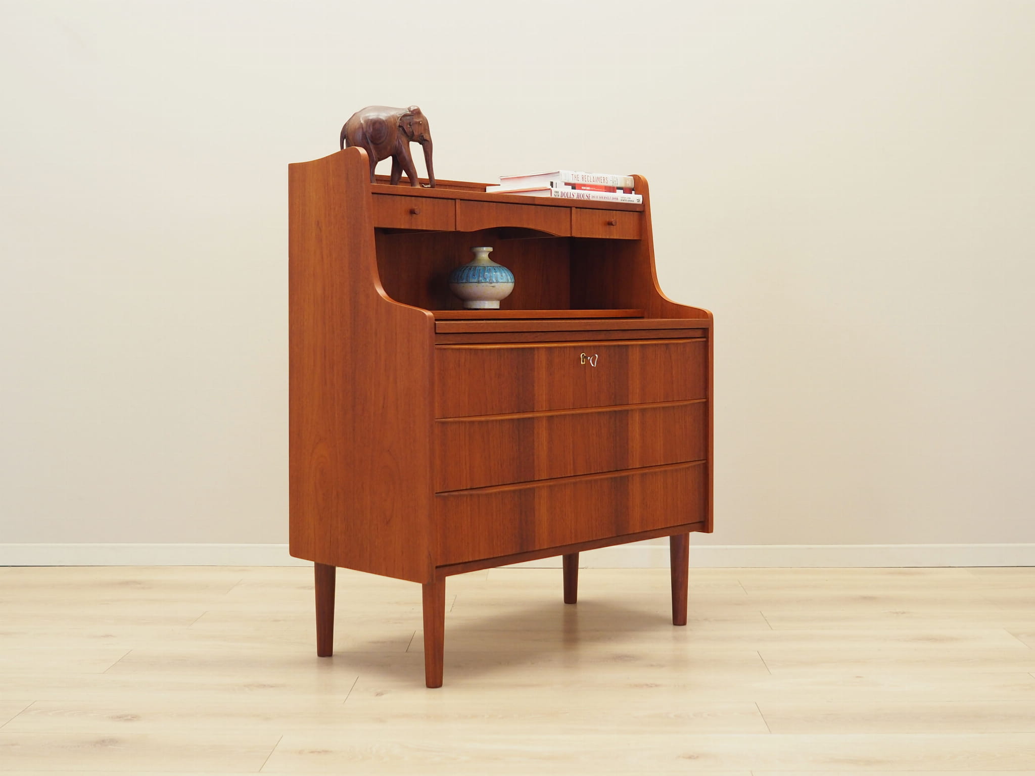 Vintage Secretary Teak Brown 1970s