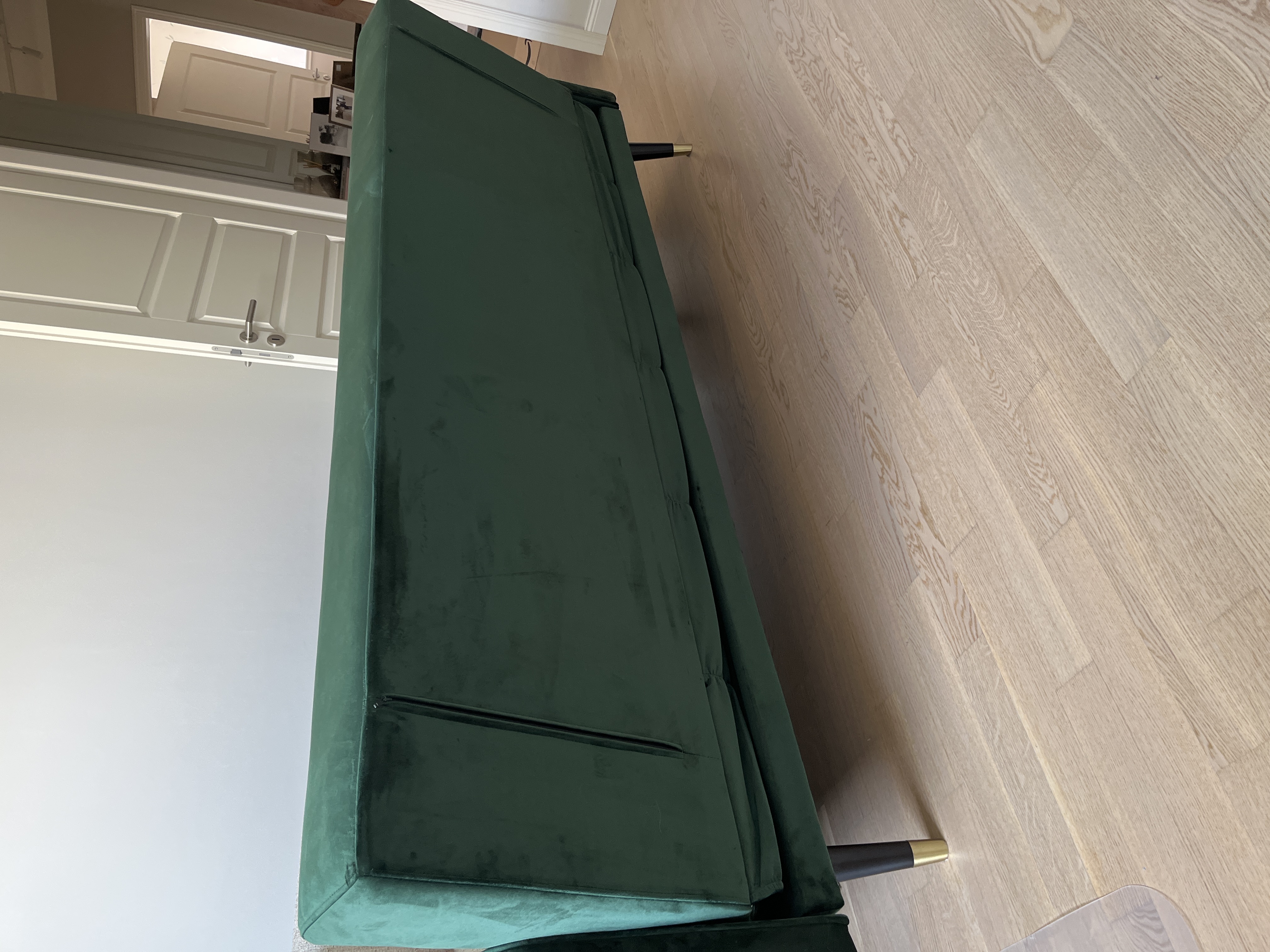Schlafsofa 3-Sitzer Samt Metall Grün