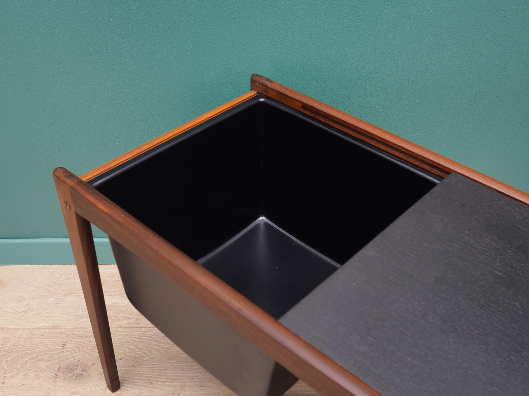 Vintage sewing table Teak brown 1960s