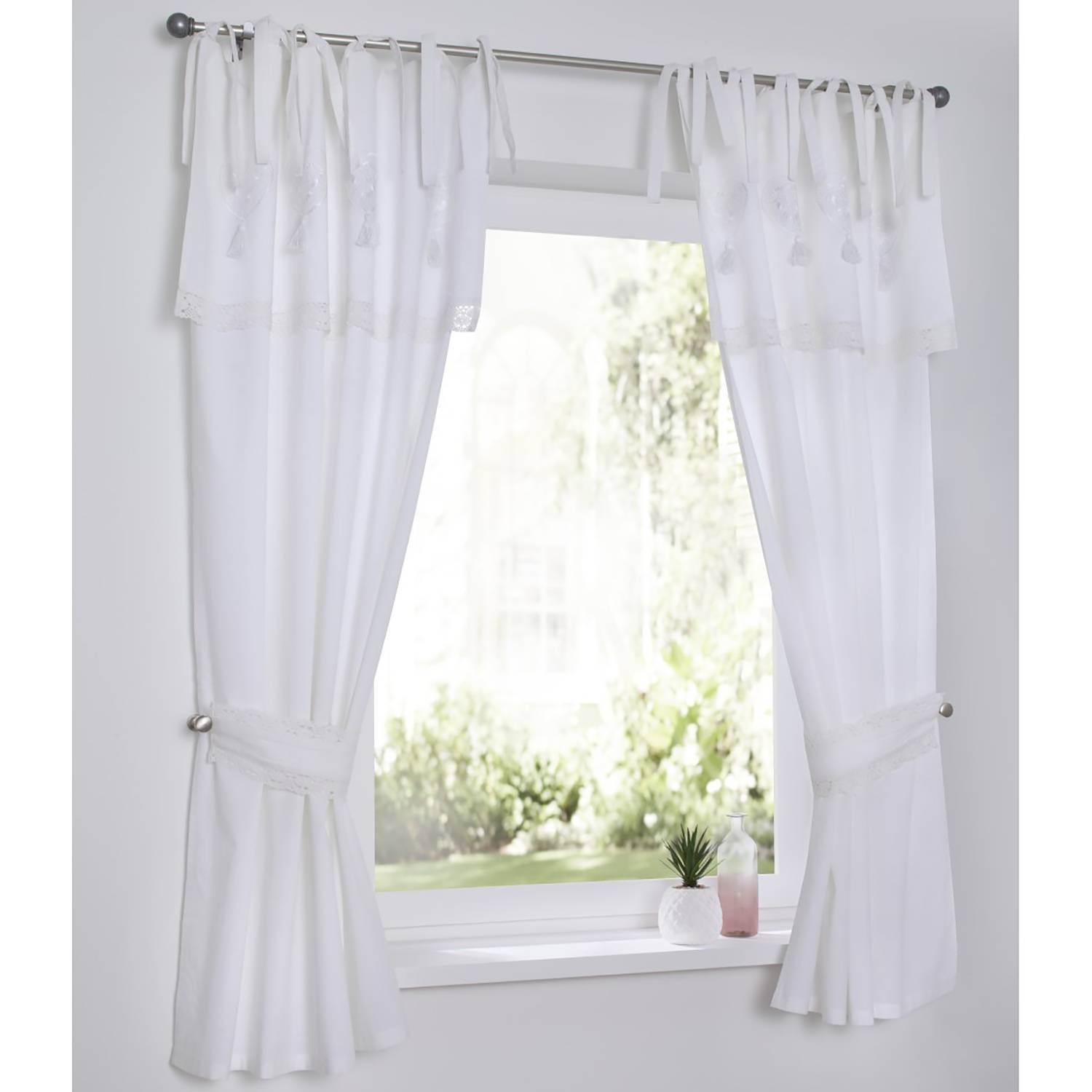 Fertiggardine Camille Baumwolle Weiß