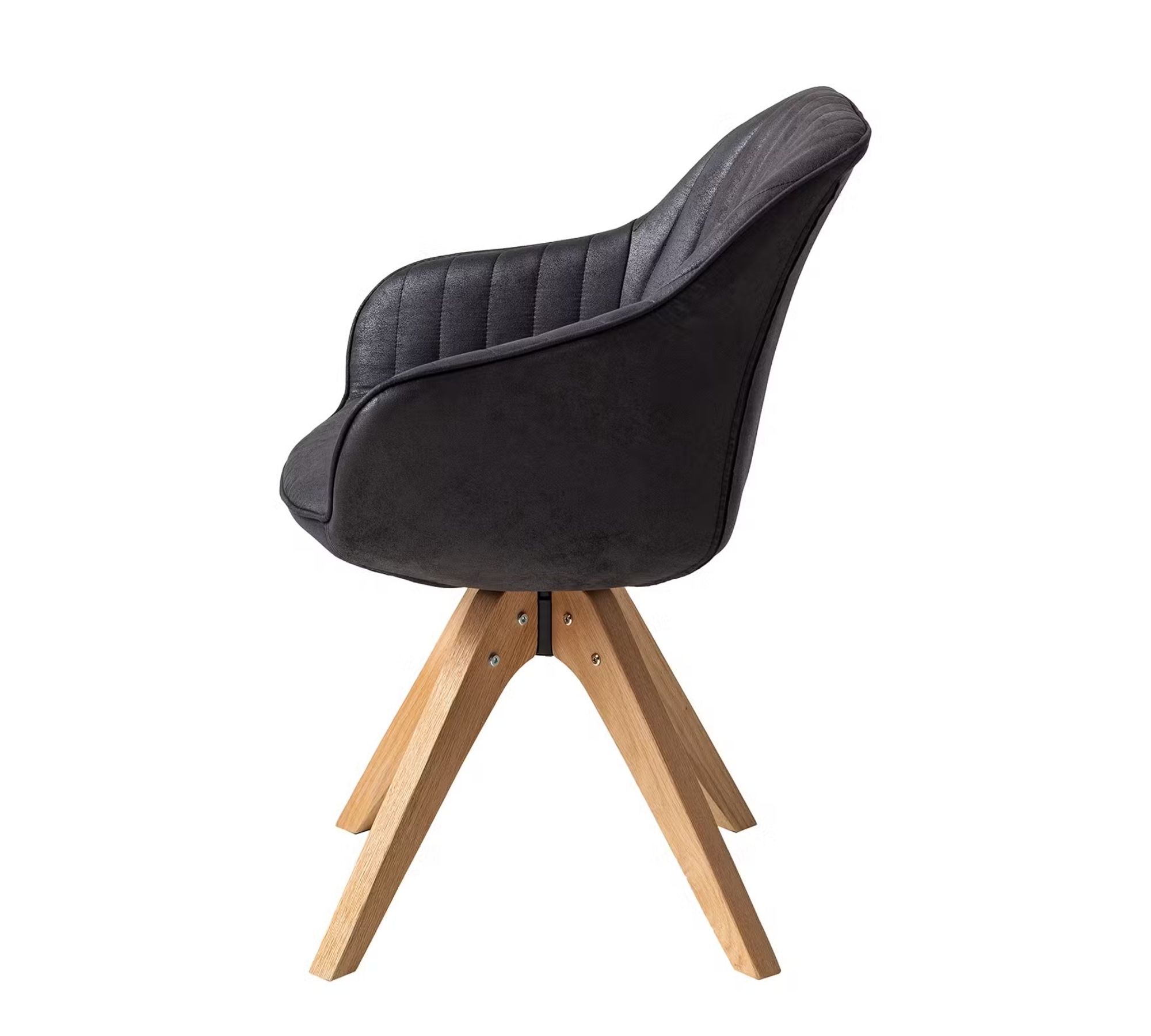 Ermelo III Armlehnstuhl Drehbar Kunstleder Eiche Massiv