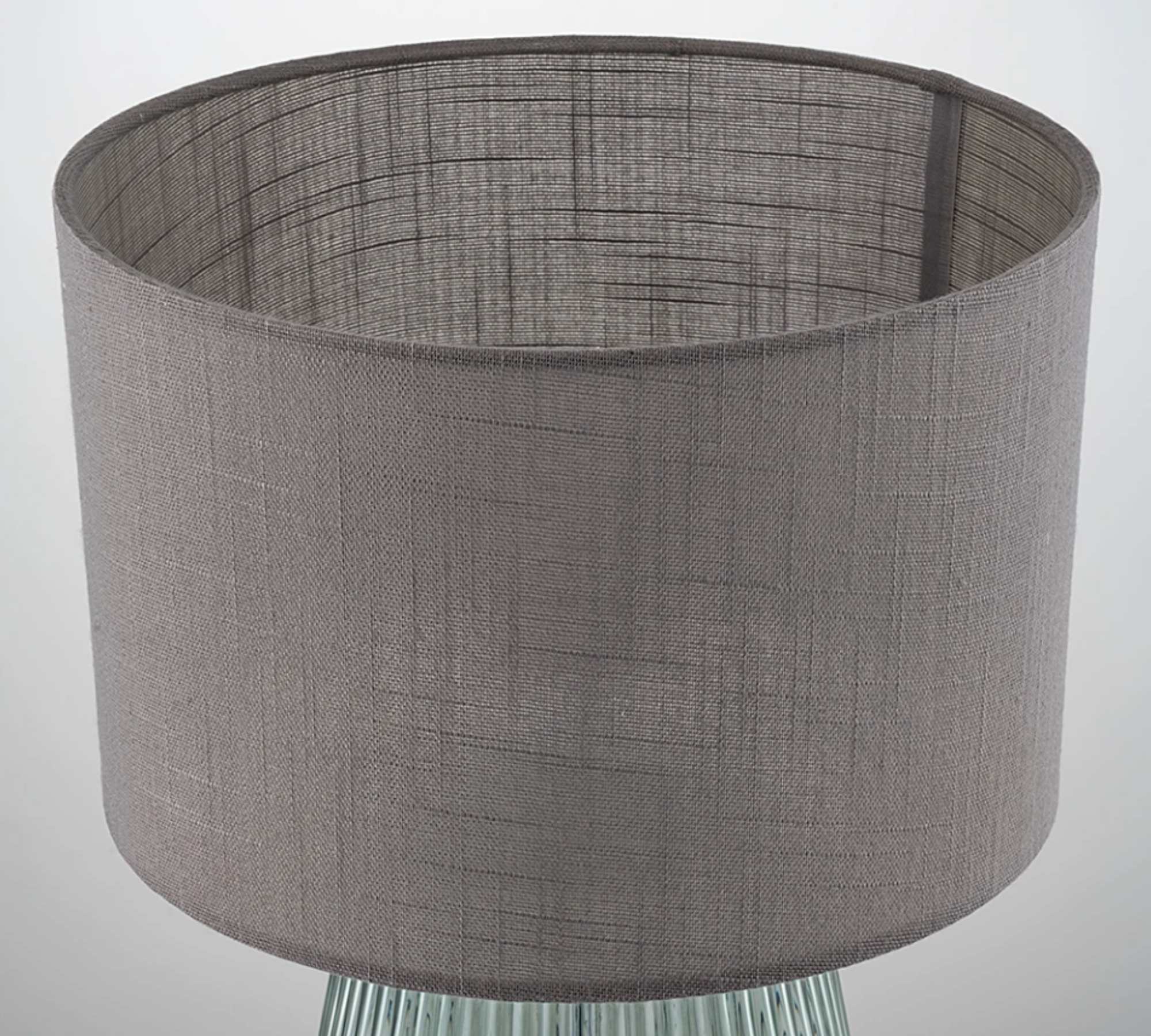 1-Flaming Table Lamp Linen Glass Grey