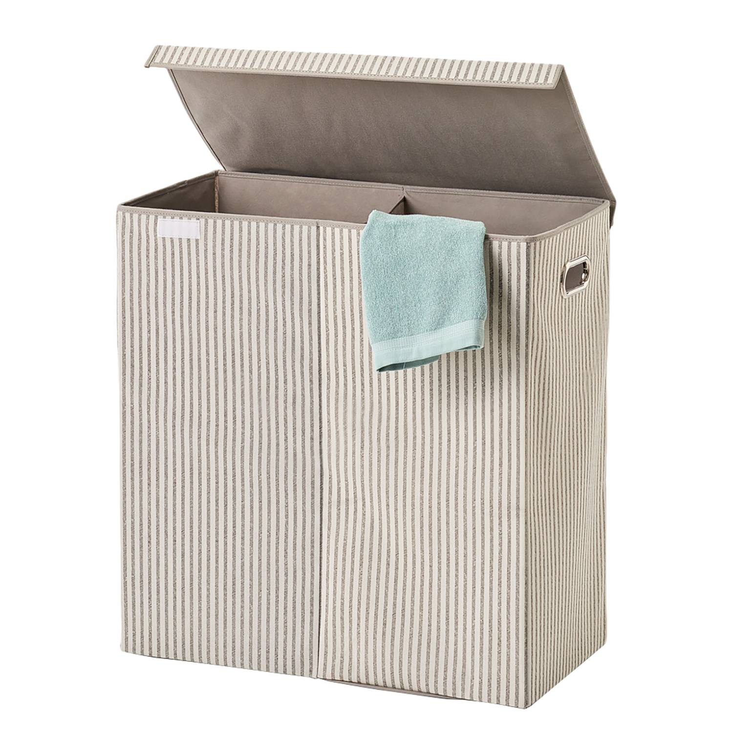 Wäschesammler Stripes Webstoff Beige