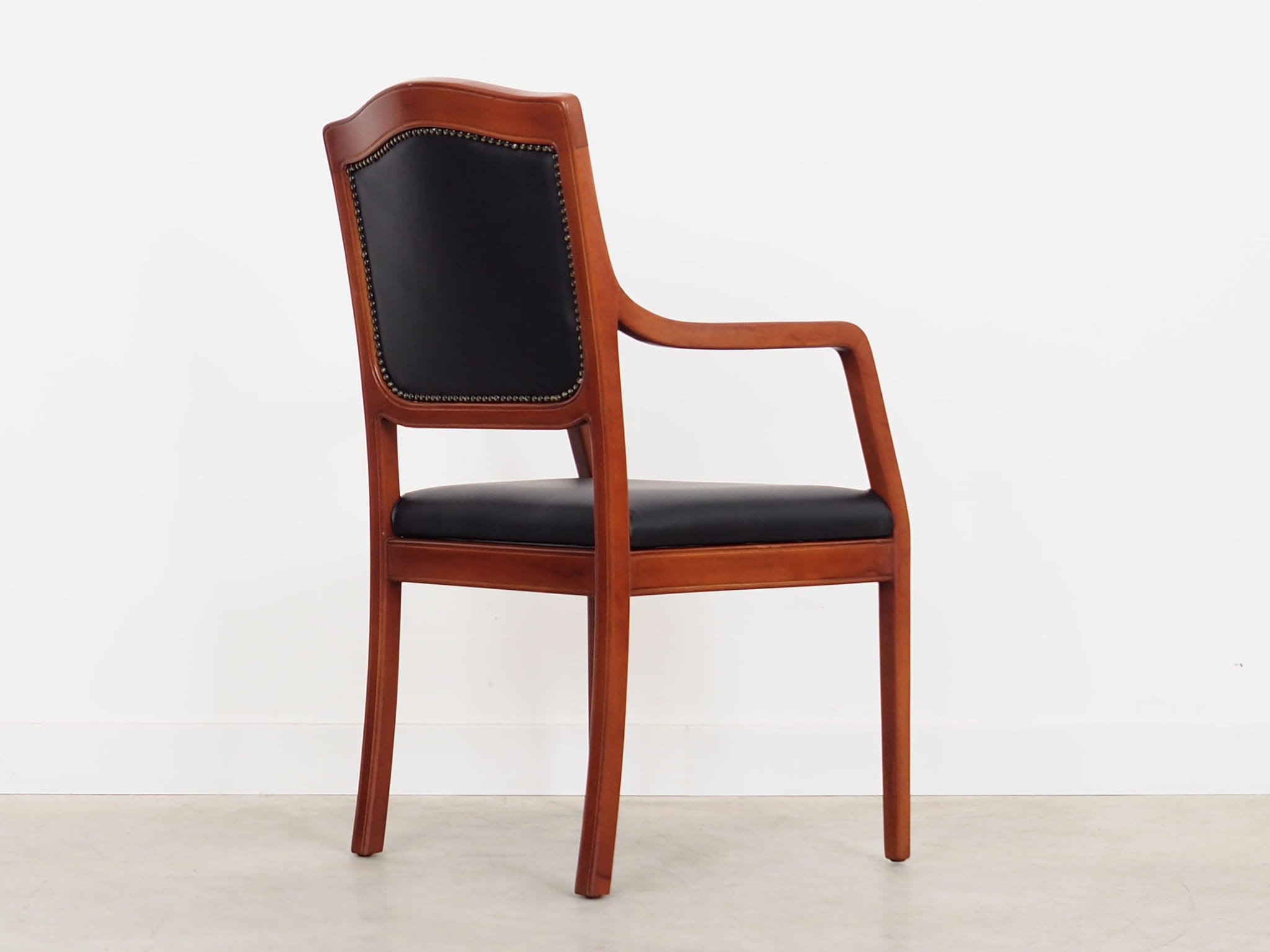 Chair Wood Leather Black 1970s