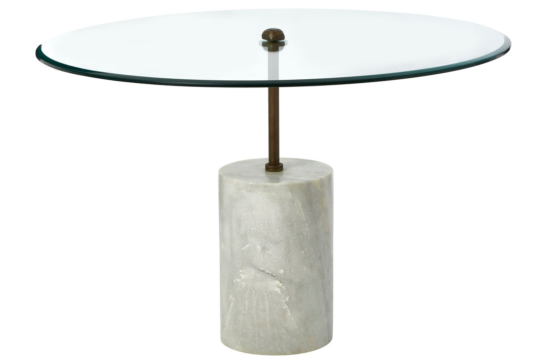 Side table Marble Glass White