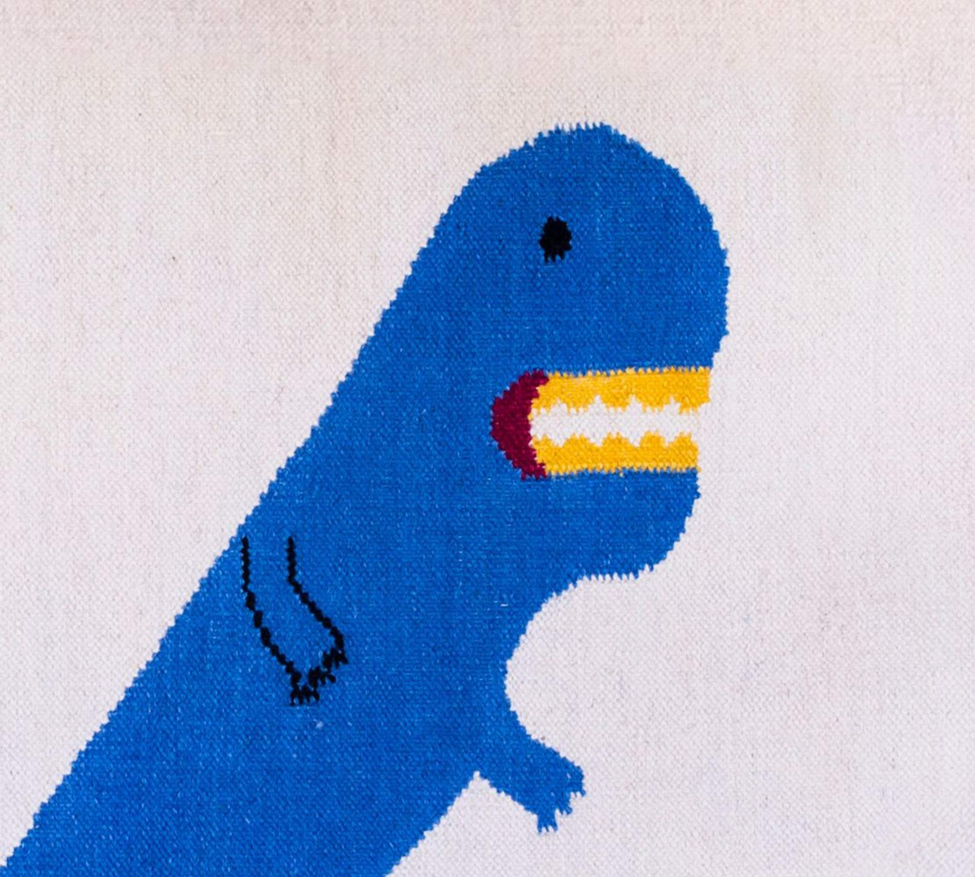 Kinder-Teppich Dinosaurier Blau 90 x 150 cm