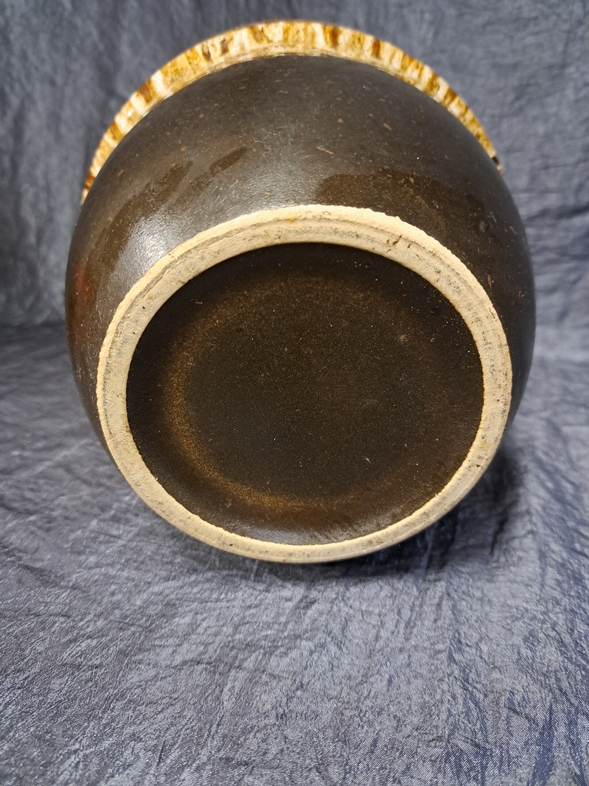 Vintage Blumentopf Keramik Braun 