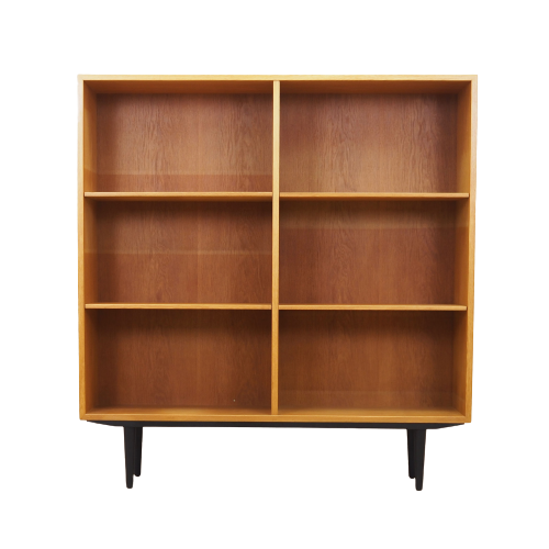 Vintage Bookshelf Ash Wood Brown 1960s