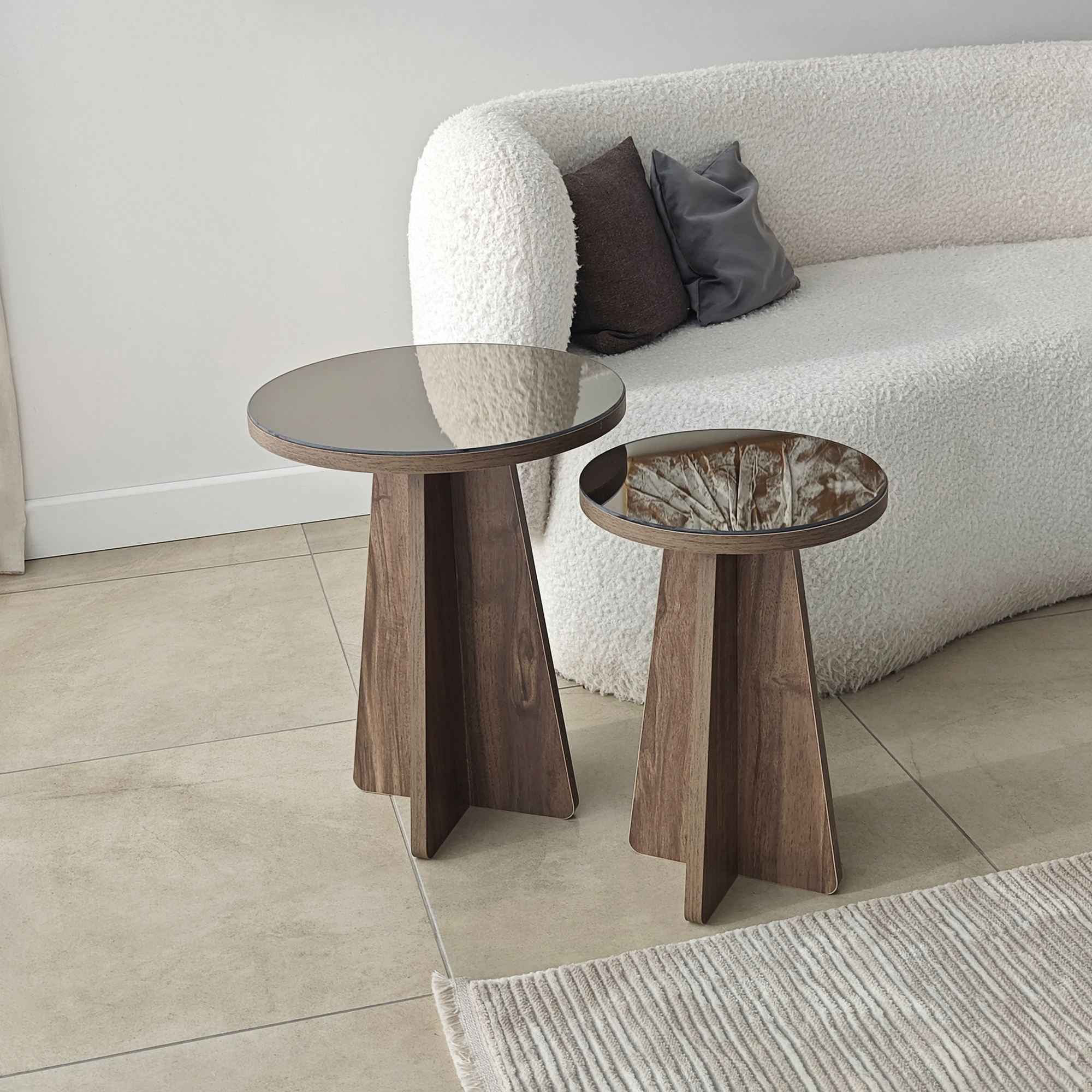 Luna 2 Side table Set of 2 Walnut