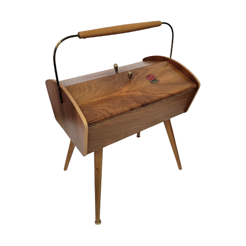 Vintage Nähtisch Holz Braun