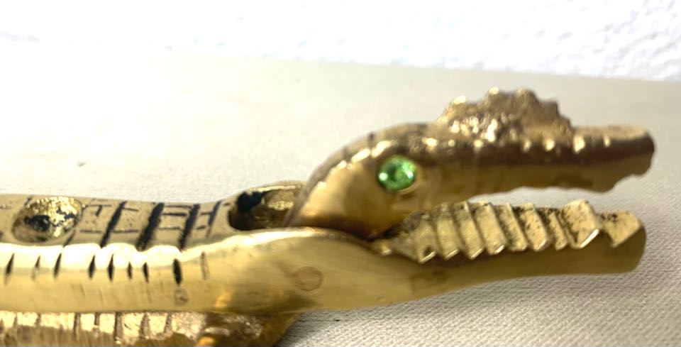 Vintage Nussknacker Krokodil Messing