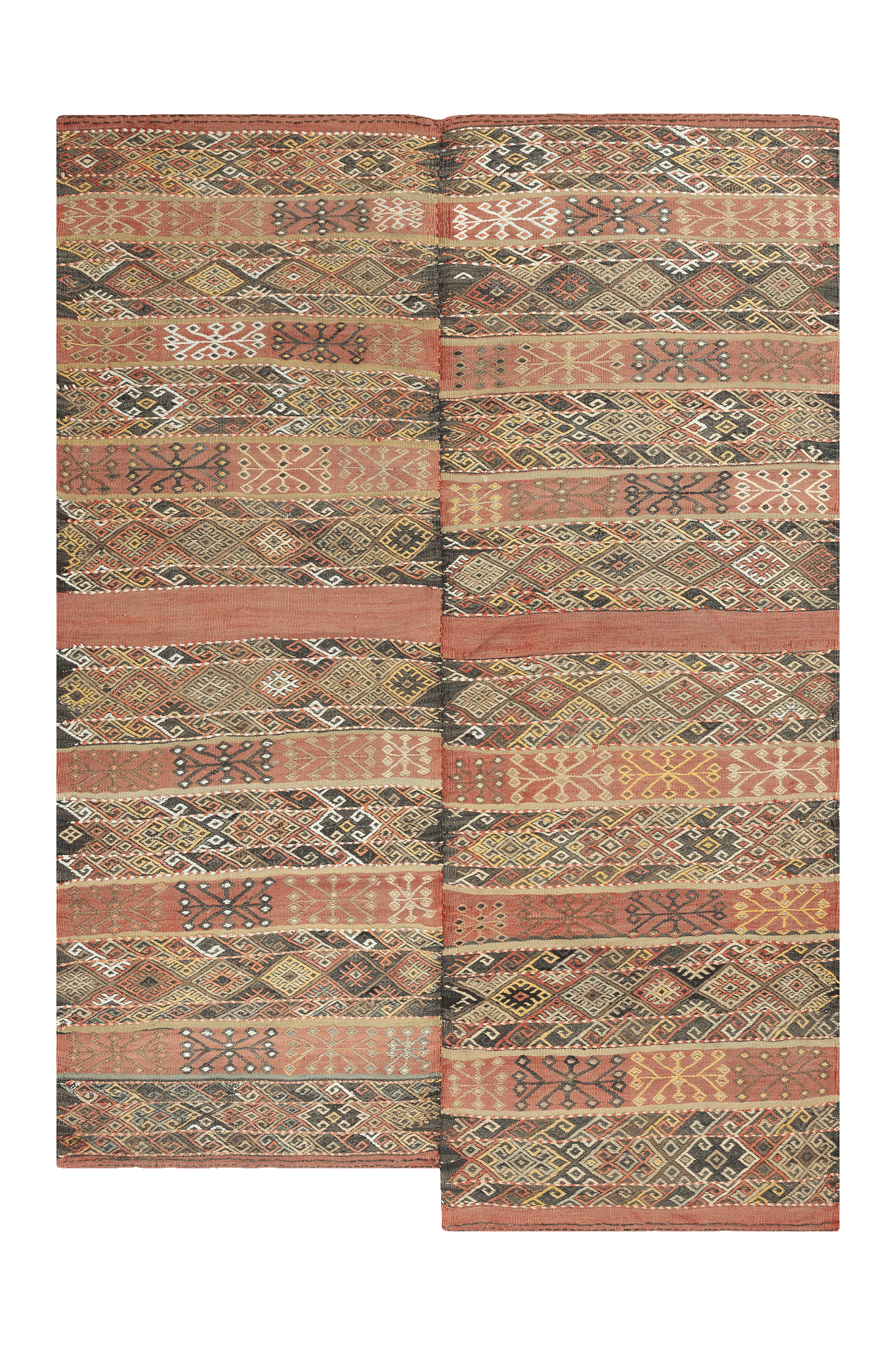 Vintage Kilim Teppich Wolle Mehrfarbig