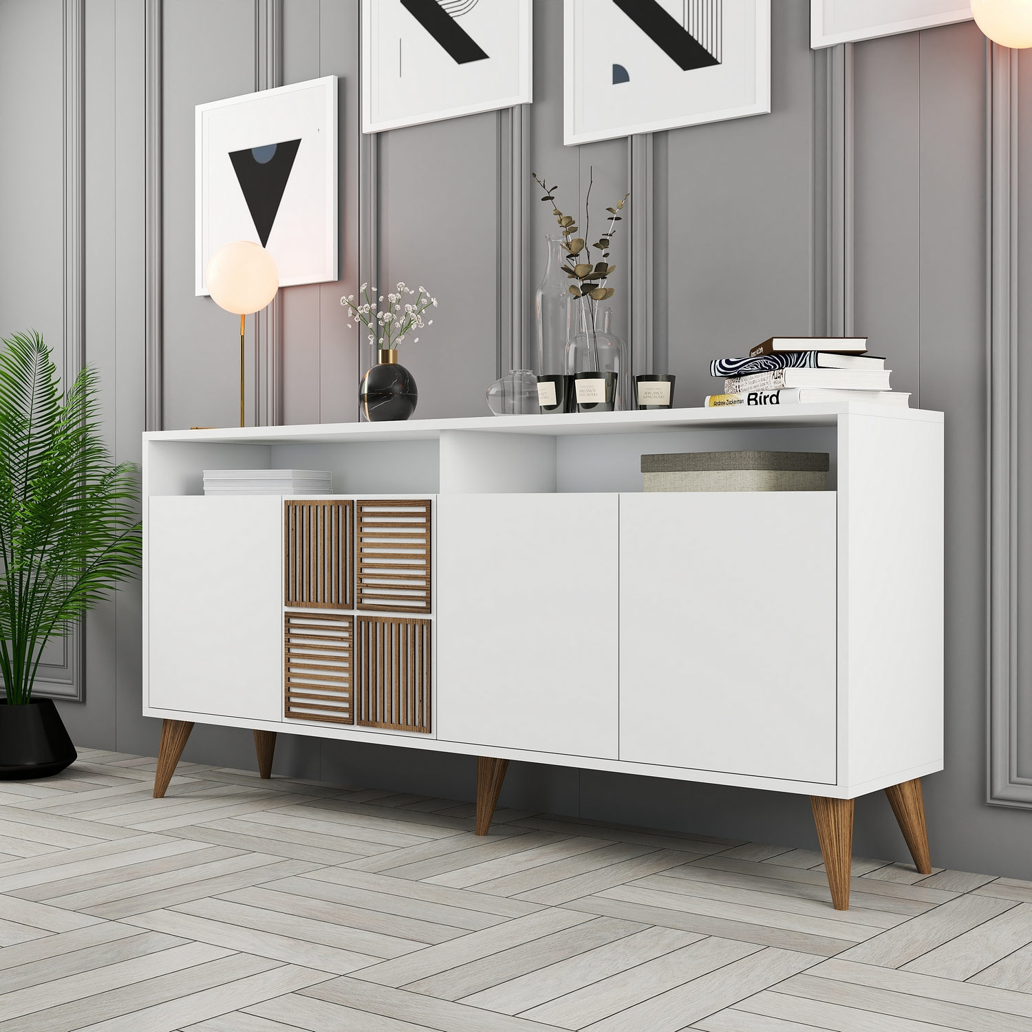 Milan Sideboard White 160cm