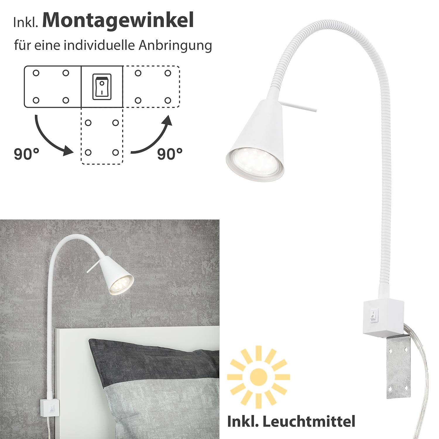 Wandleuchte Comfort Light Weiß