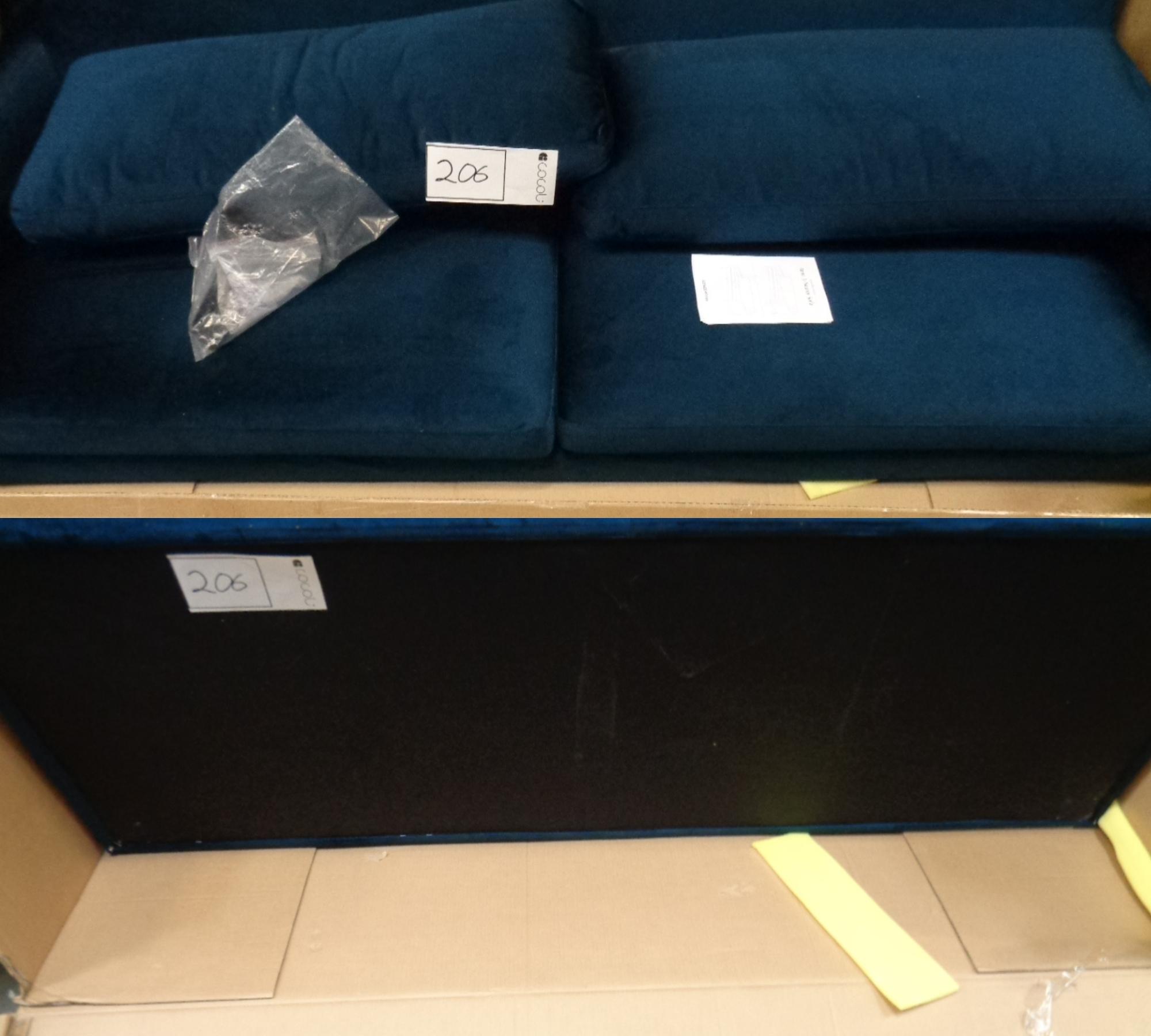 Astha 3-Sitzer Sofa Velour Lux Navy