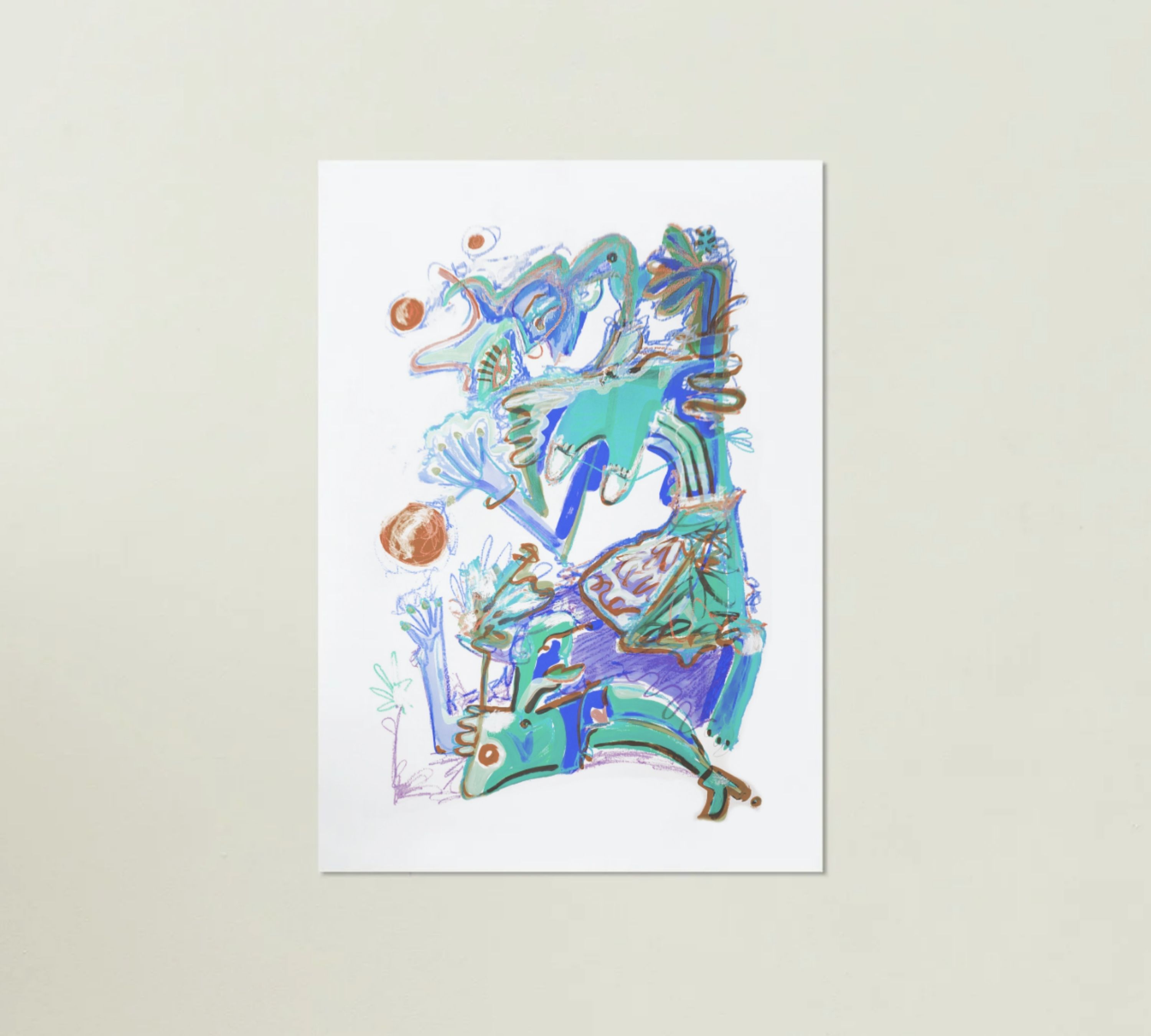 Mamma e Bimbo Art Print Multicolored