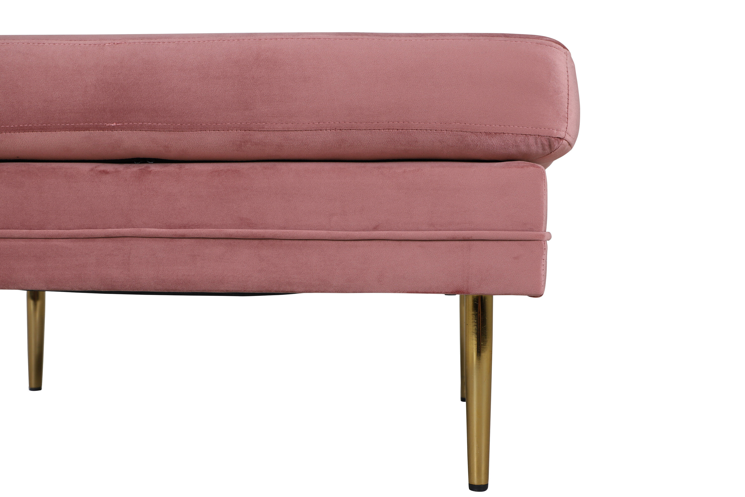 Boom Ottoman Brass Velvet Pink