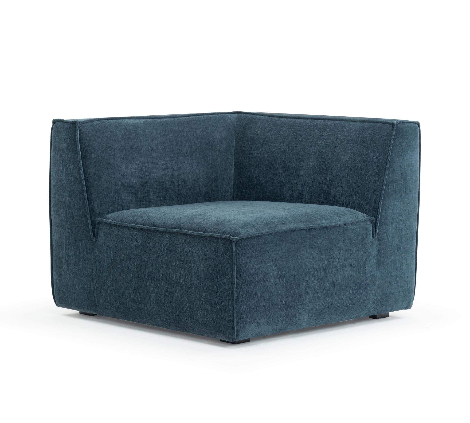 1-seater corner module left Danny Dusty Blue