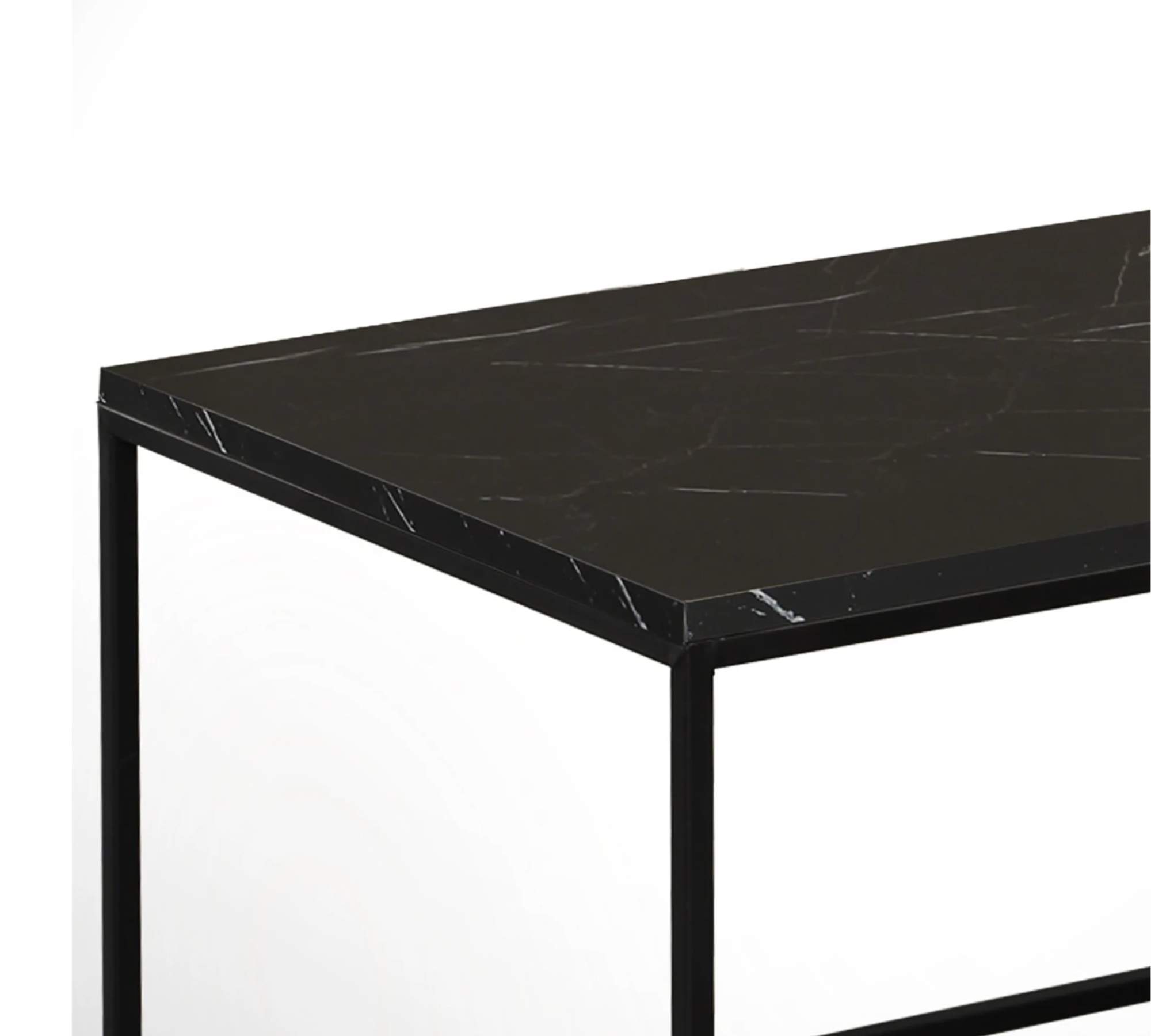 Couchtisch Marmor Dekor Metalll Schwarz