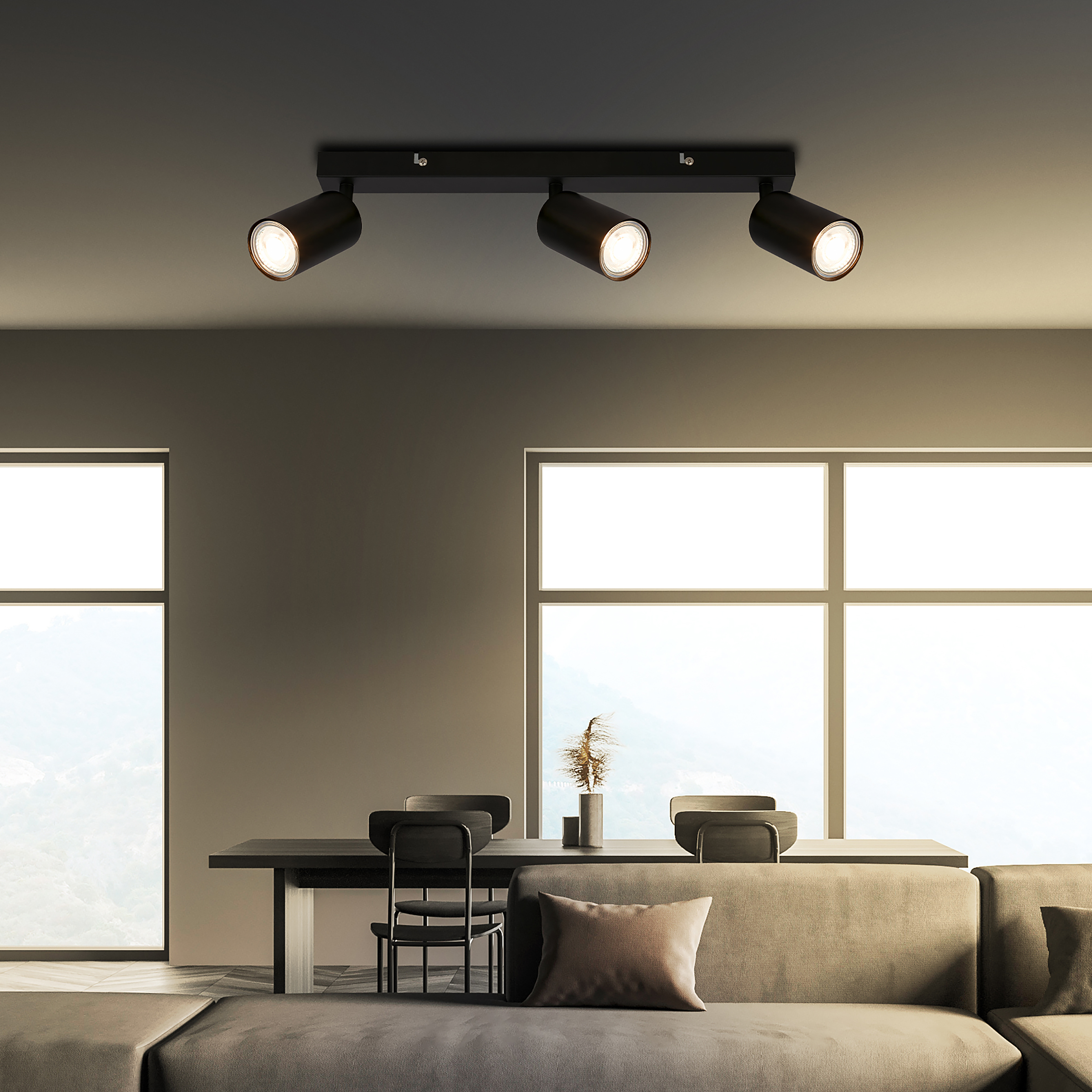 LED Deckenleuchte Spot Schwarz