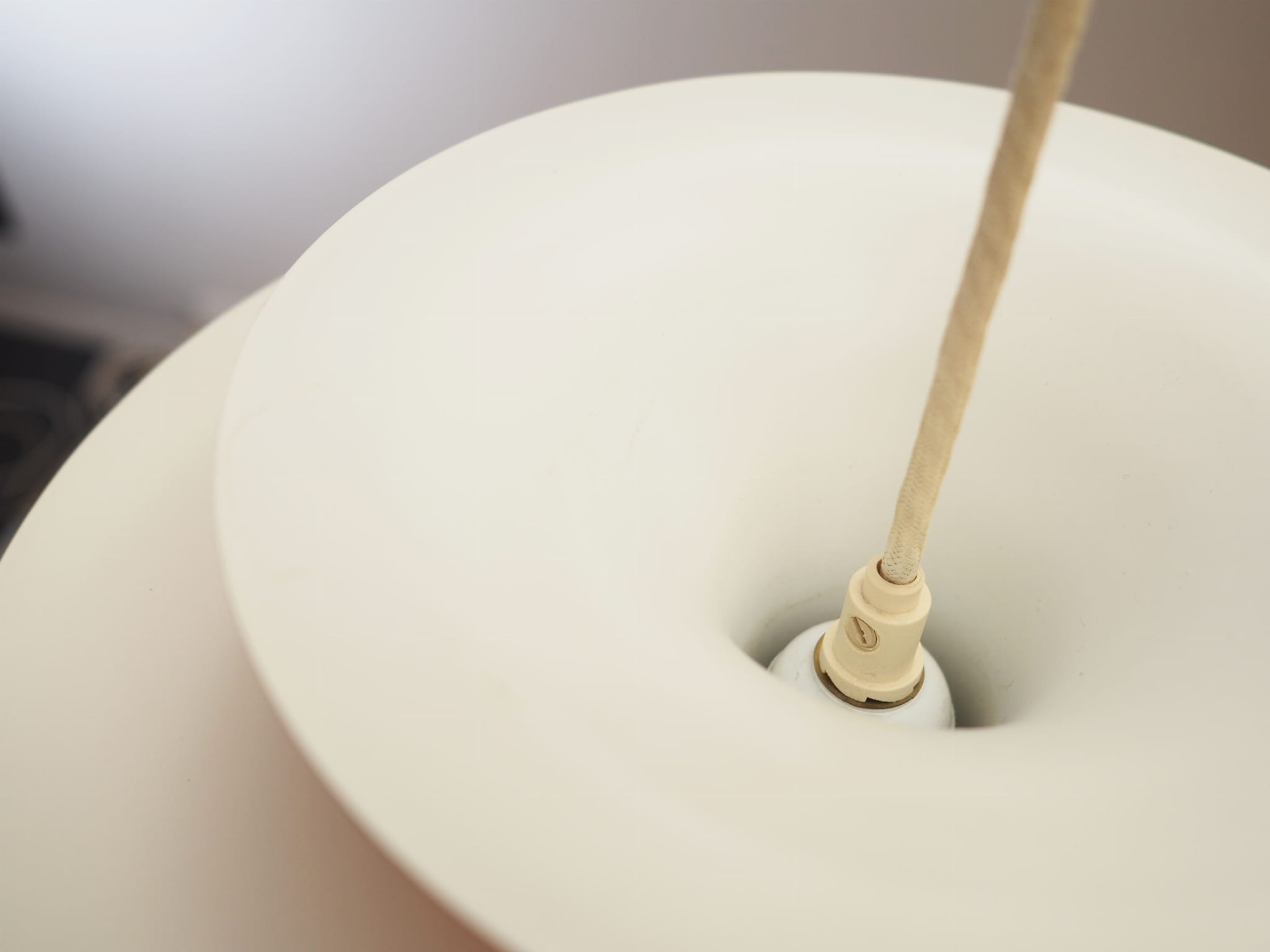 Vintage pendant lamp metal orange 1980s