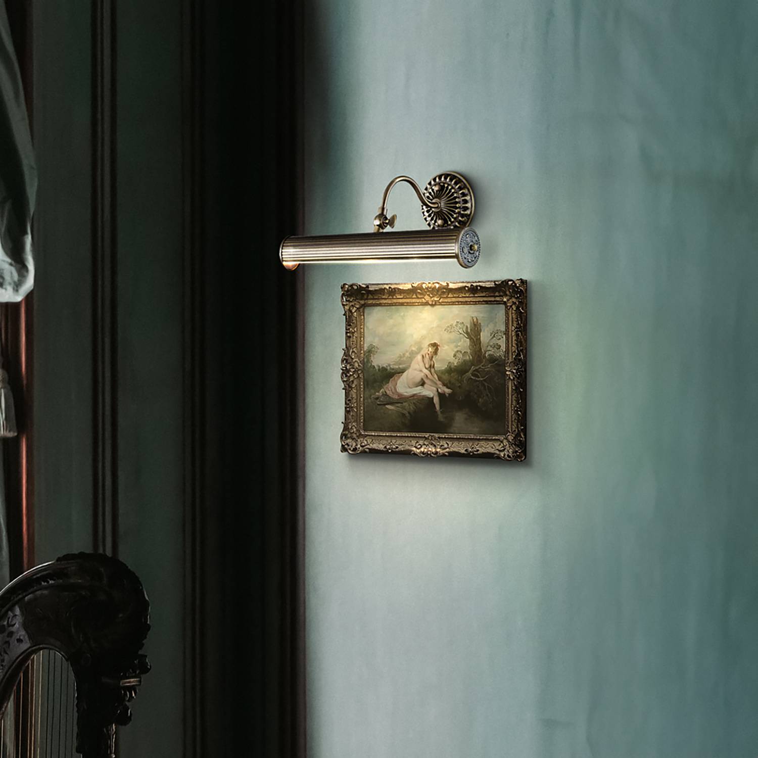 Renoir 2-flammige Wandleuchte Mischmetall Messing