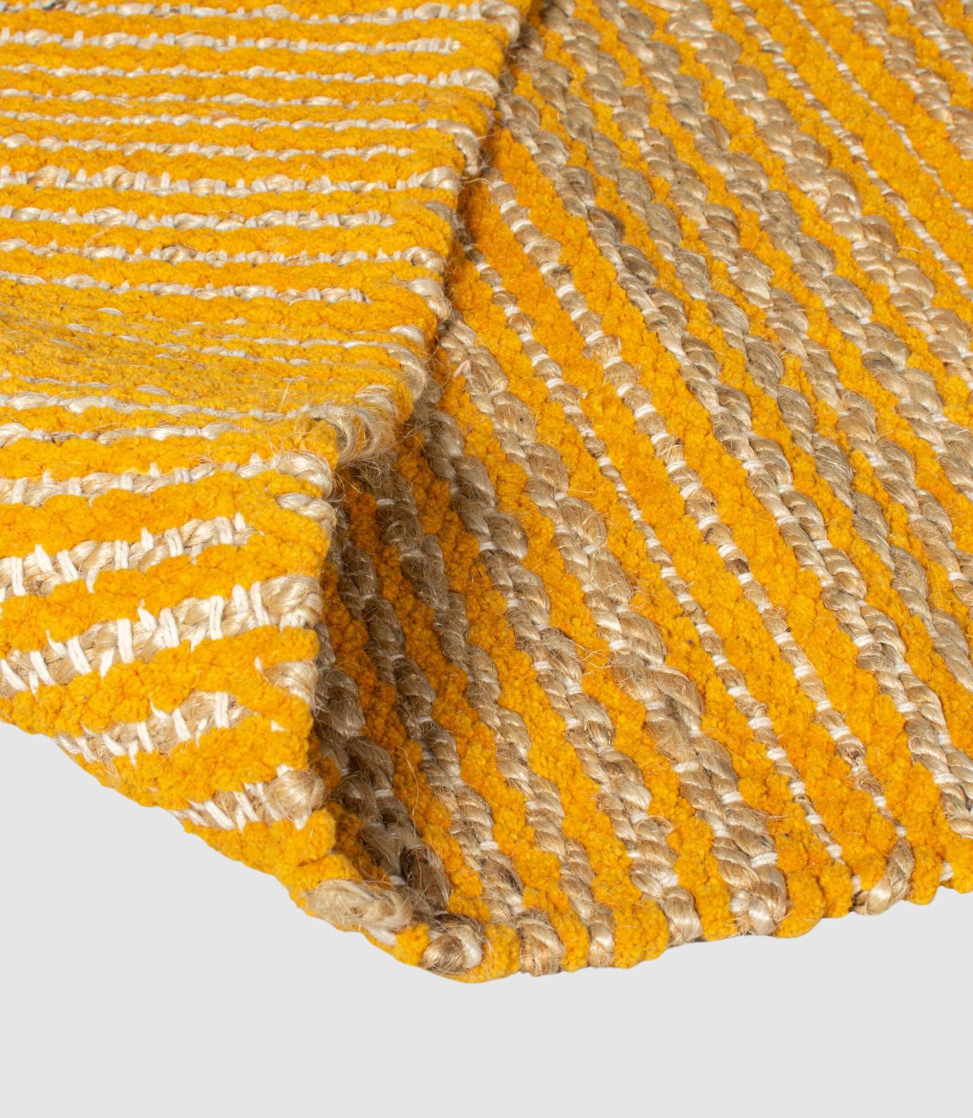 Jute-Chenille-Teppich Equinox Handgewebt Ockergelb 160x230
