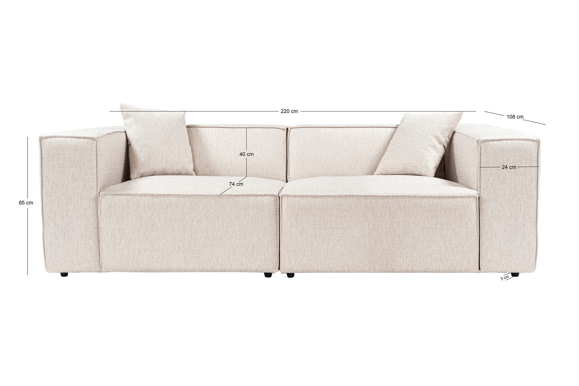 Lora 2-Sitzer Sofa Hellbraun