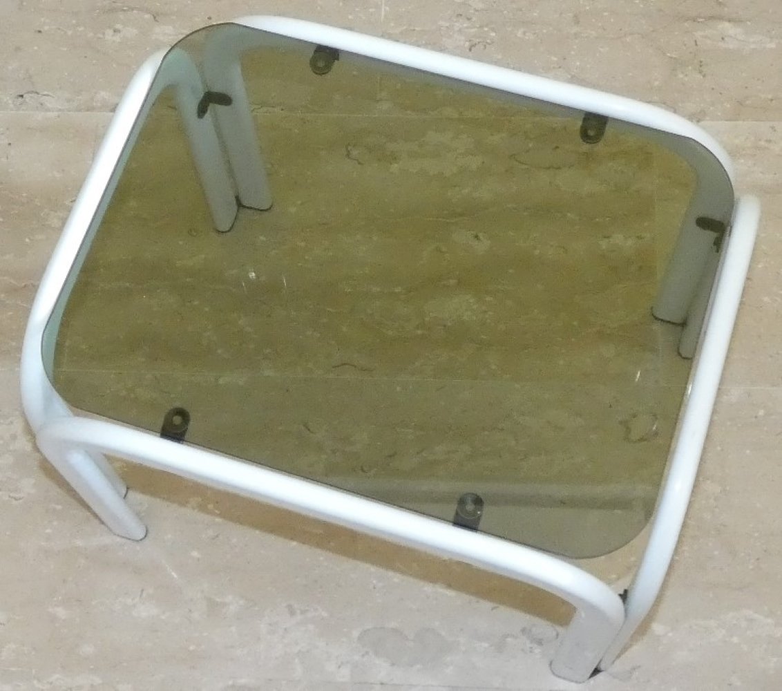 Couchtische 3er Set Vintage Metall Glas 1980er Jahre