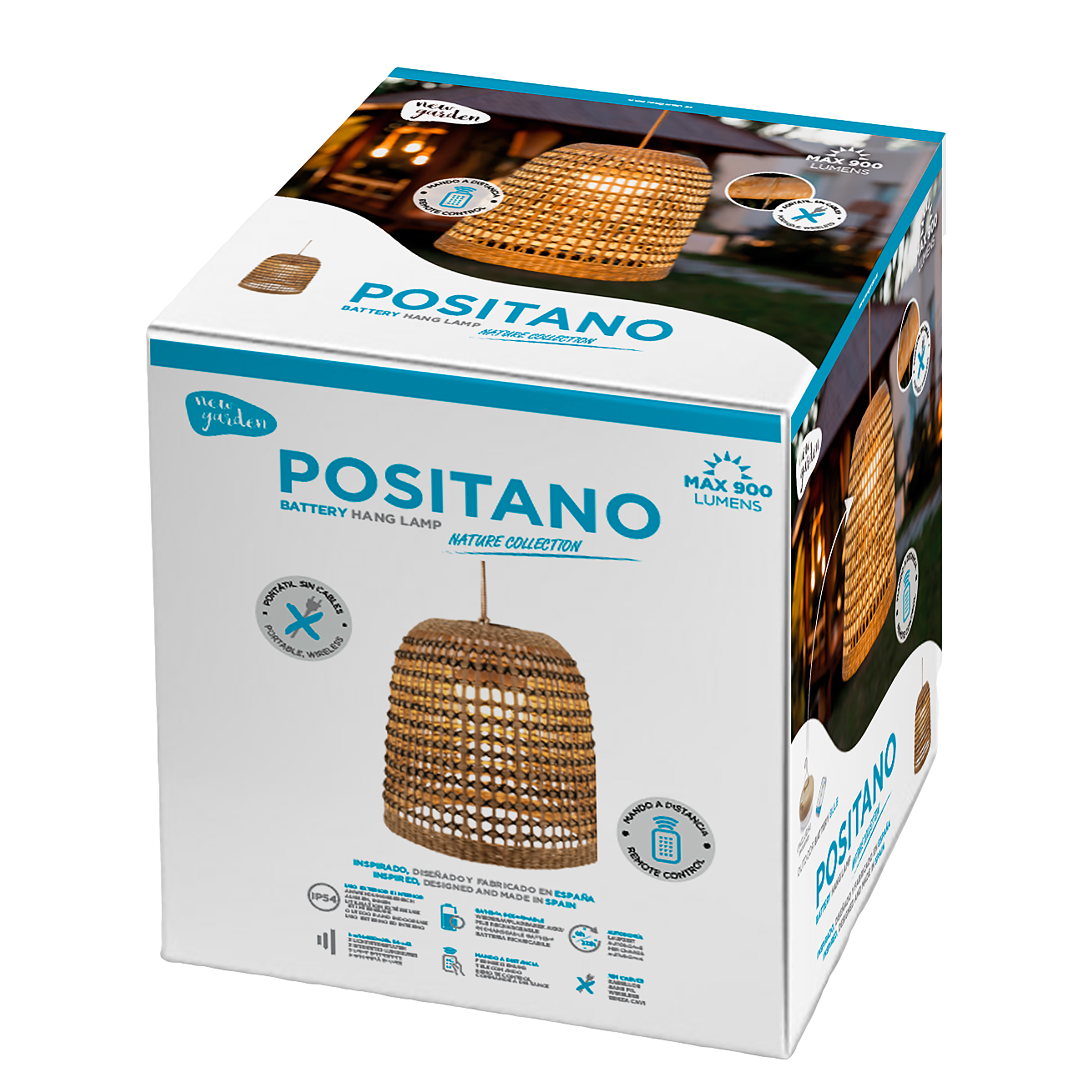 Außenpendelleuchte Positano Rattan