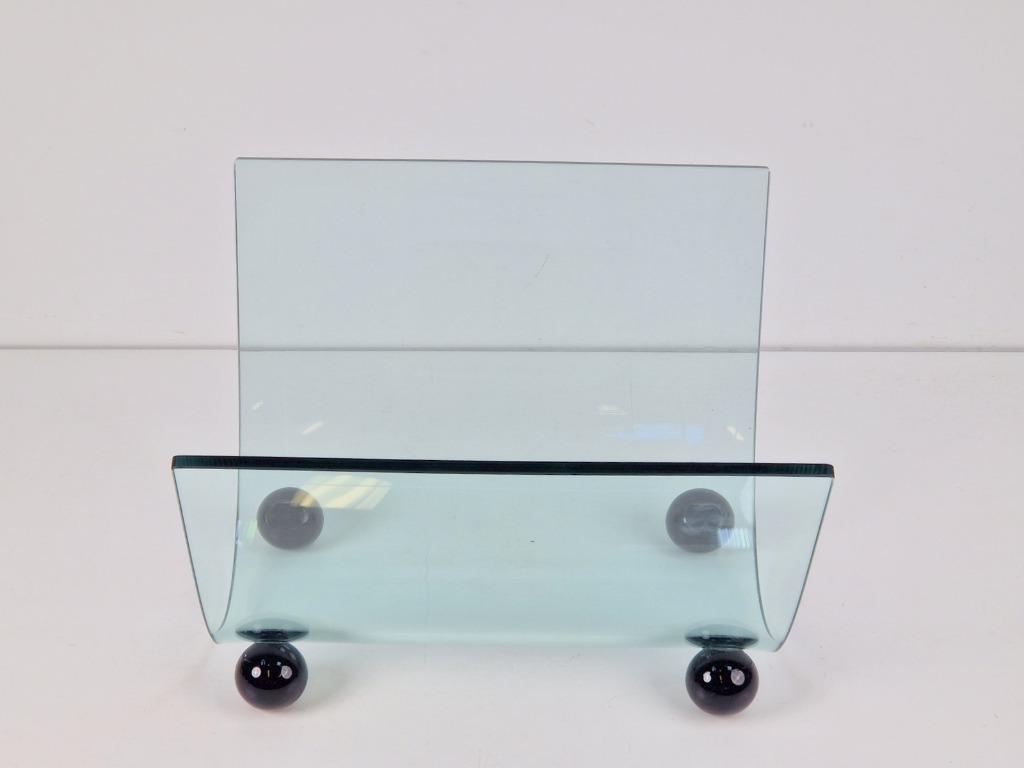 Vintage Zeitungsständer Glas Transparent 1980er Jahre