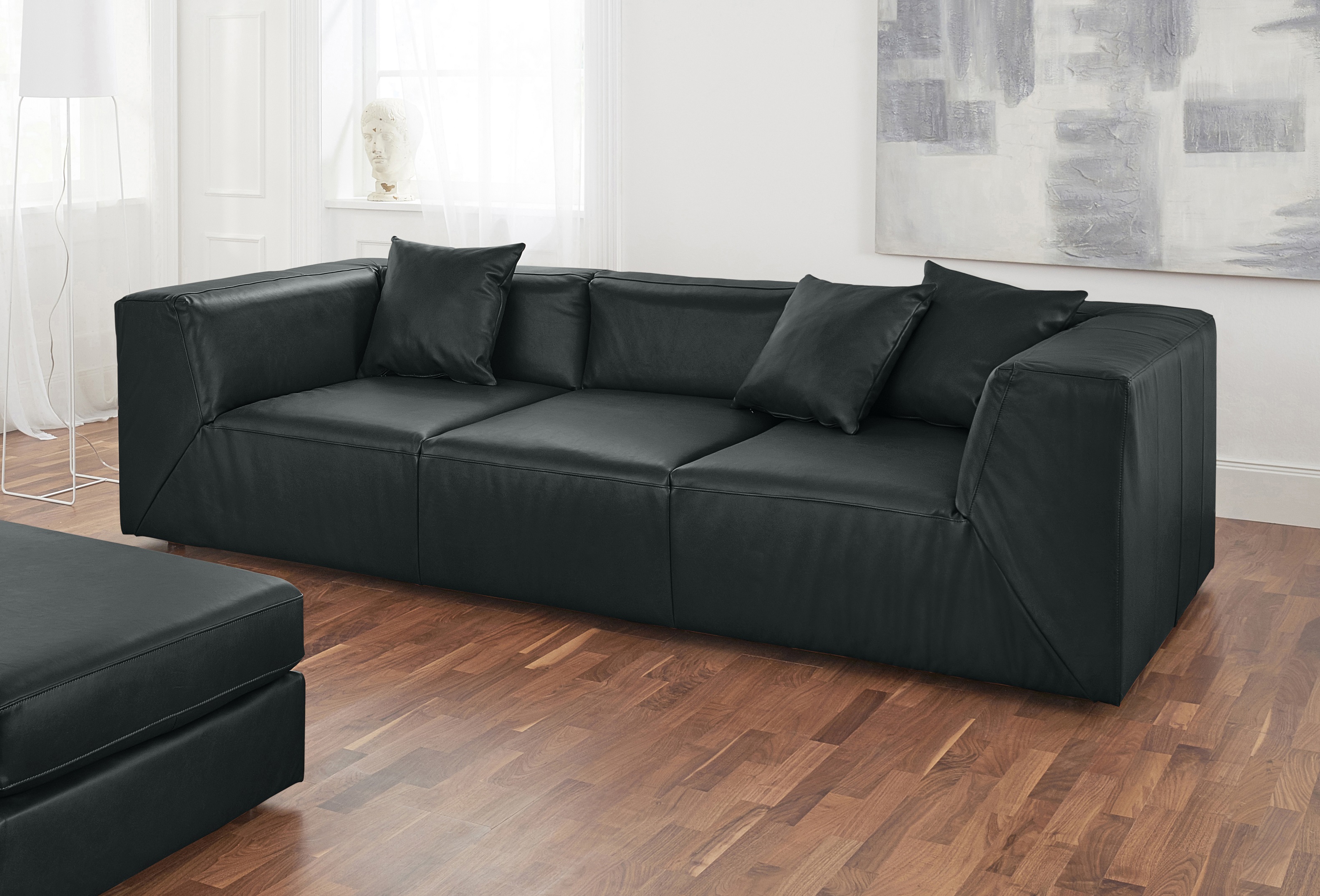 Sam Sofa 3-Sitzer Leder Schwarz