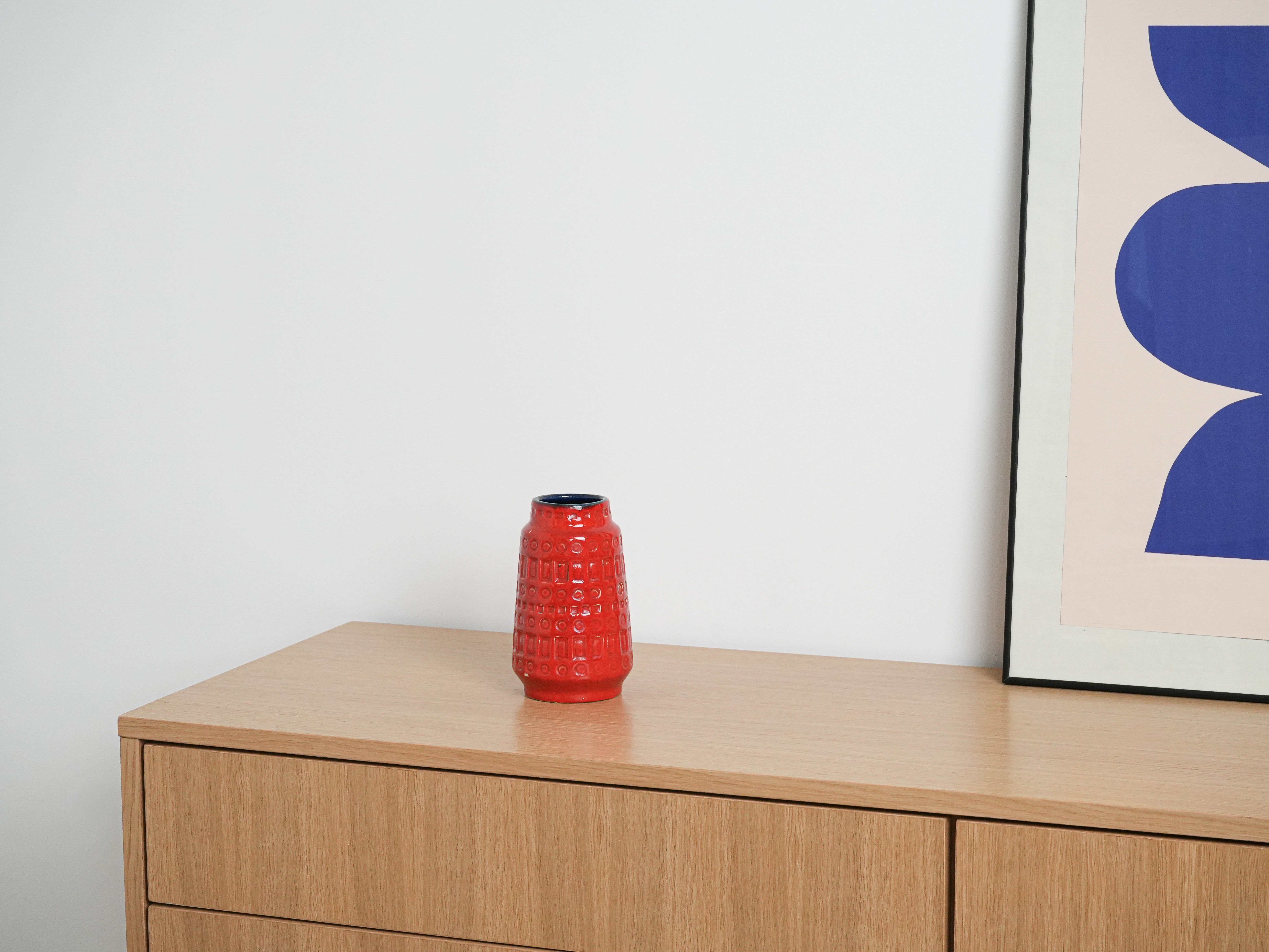 Vaso in ceramica anni '60 Rosso