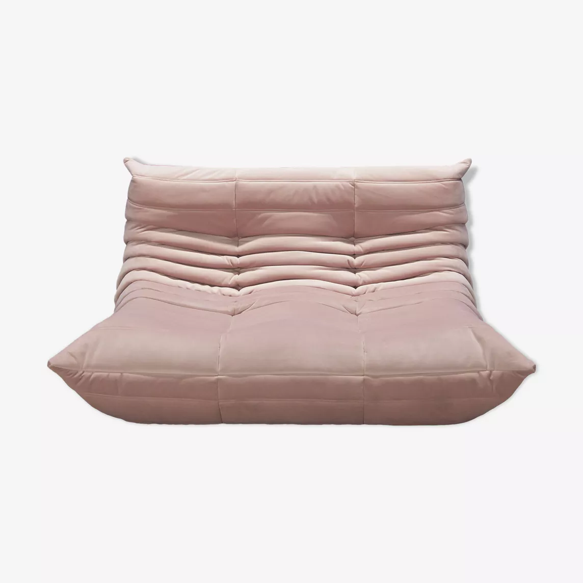 Togo Sofa 2-Sitzer Samt Hellrosa