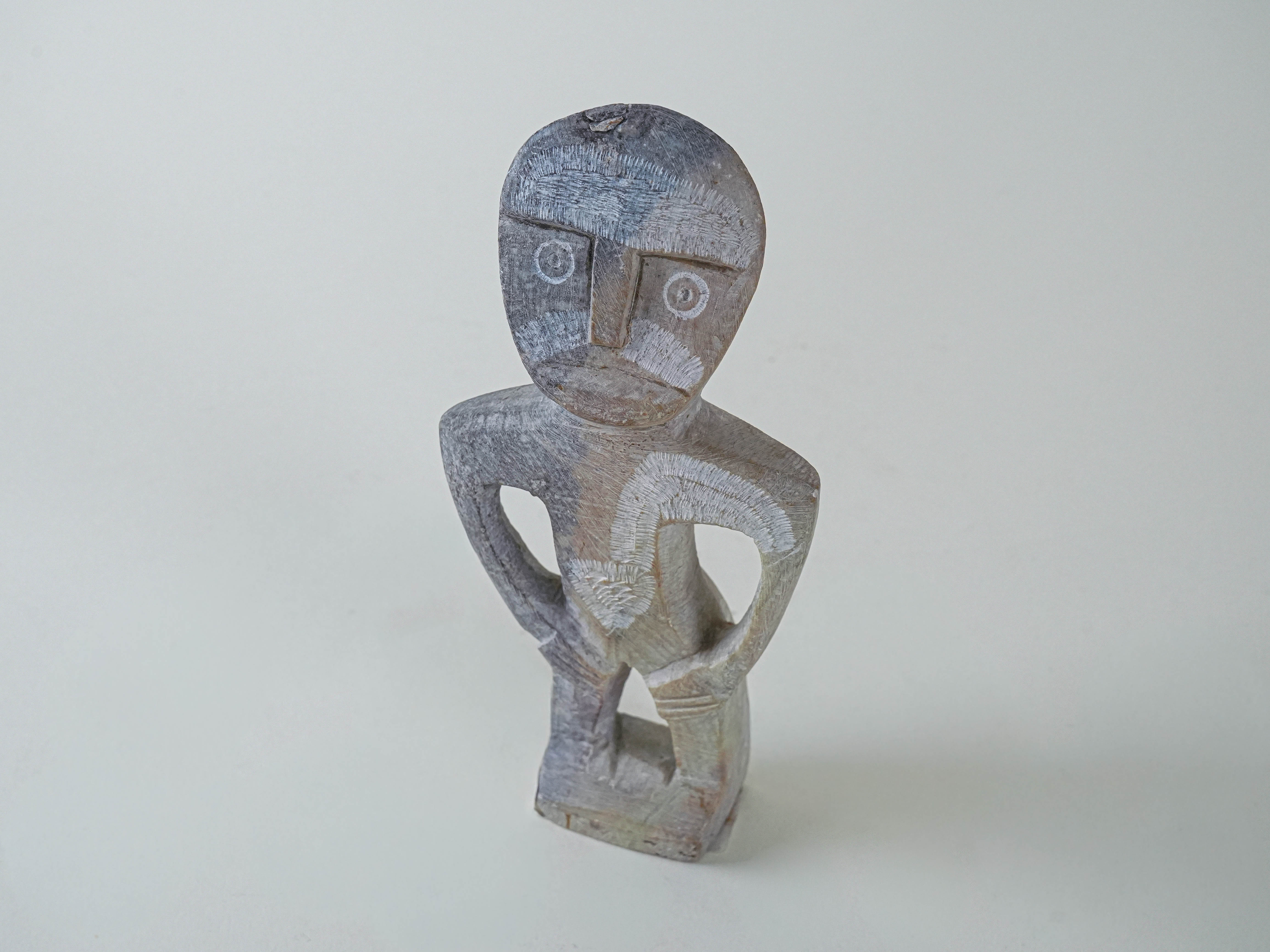 Steintotem-Figur Grau 1970er Jahre