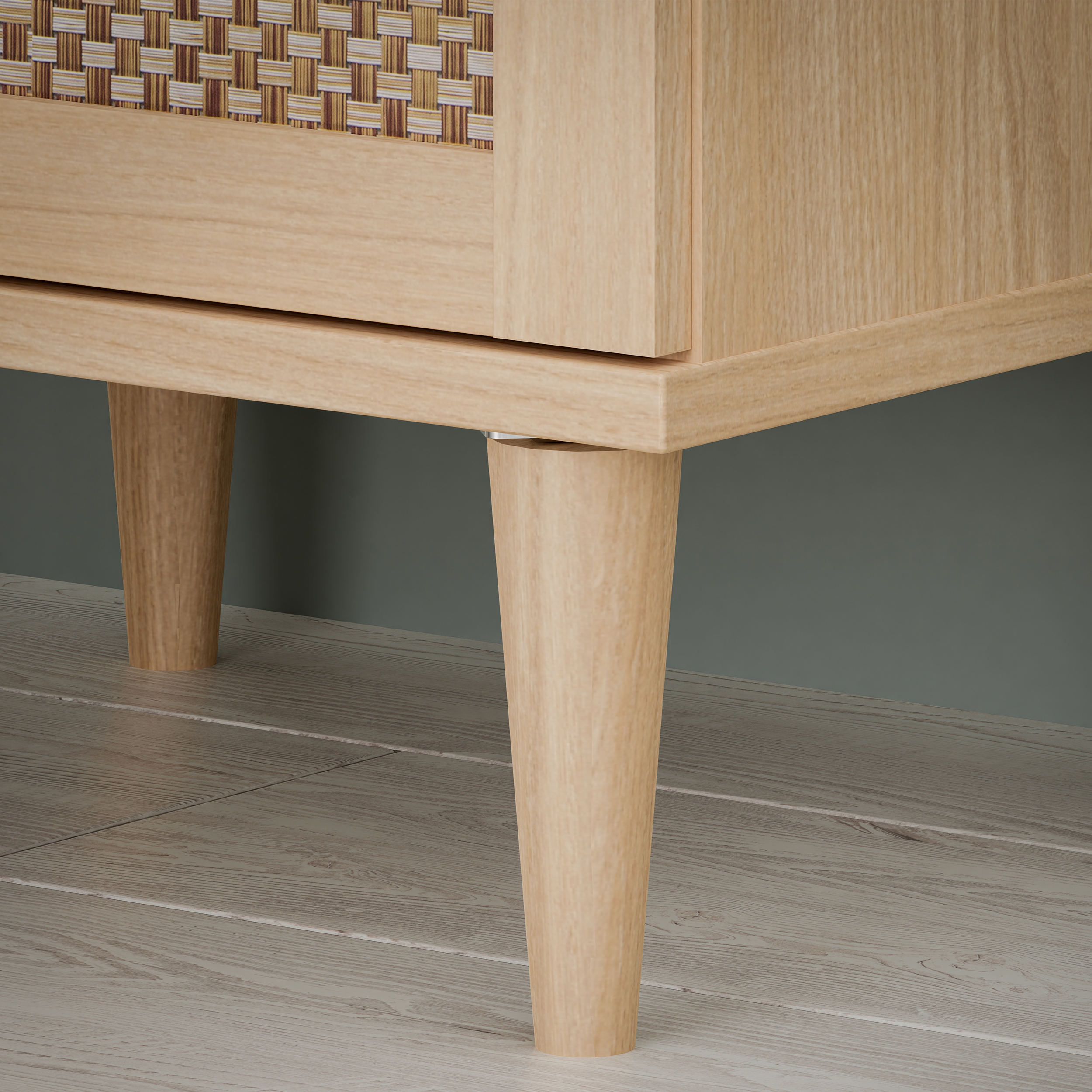 Nightstand Pekino with 2 drawers Natural