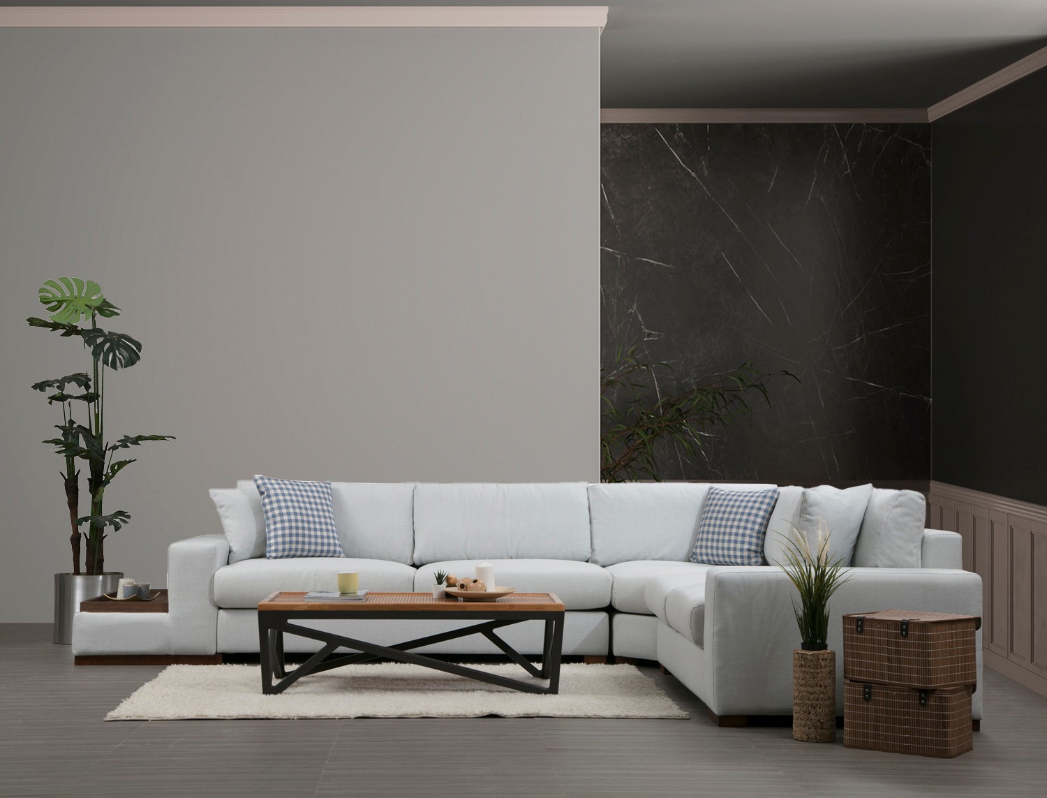 Modern corner sofa White