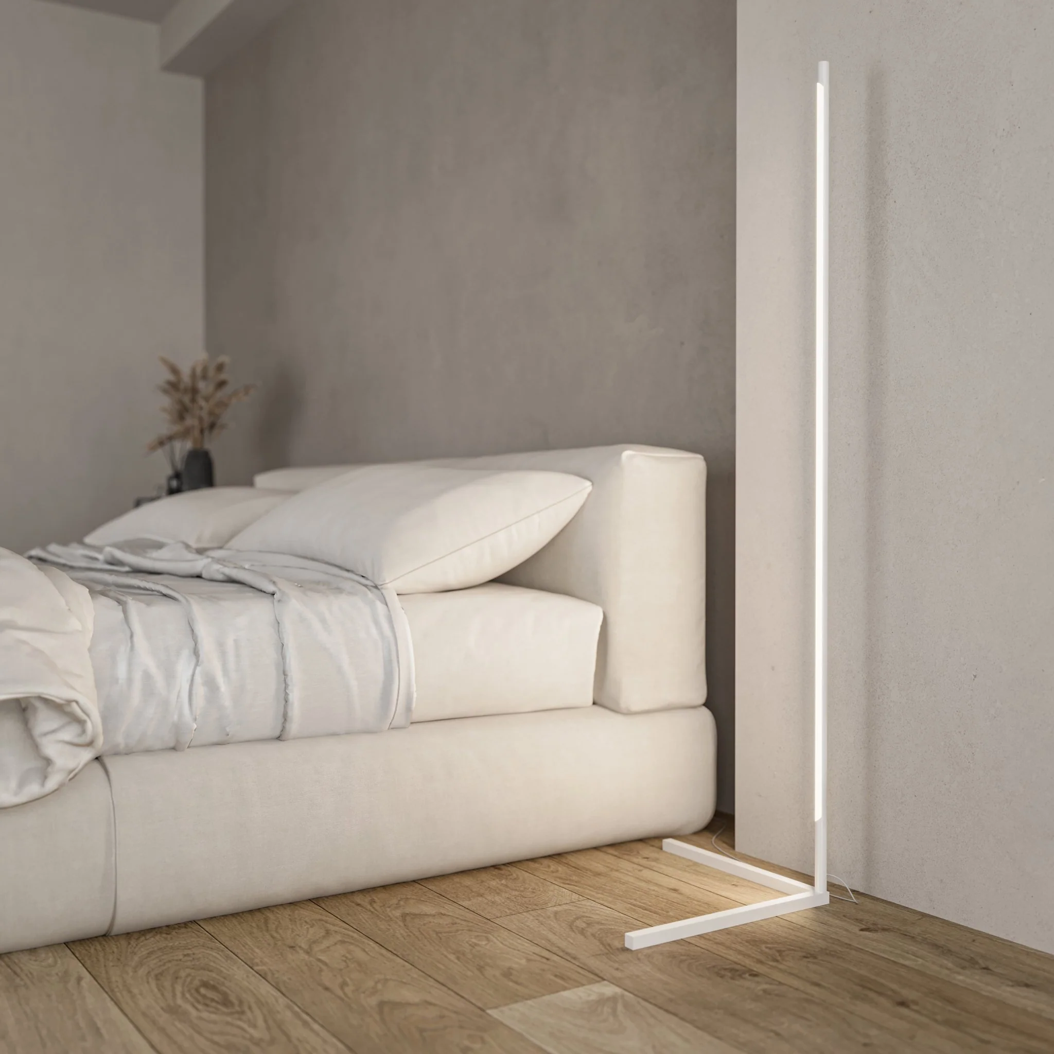 Minimalistische LED Stehlampe HELIOS Weiß